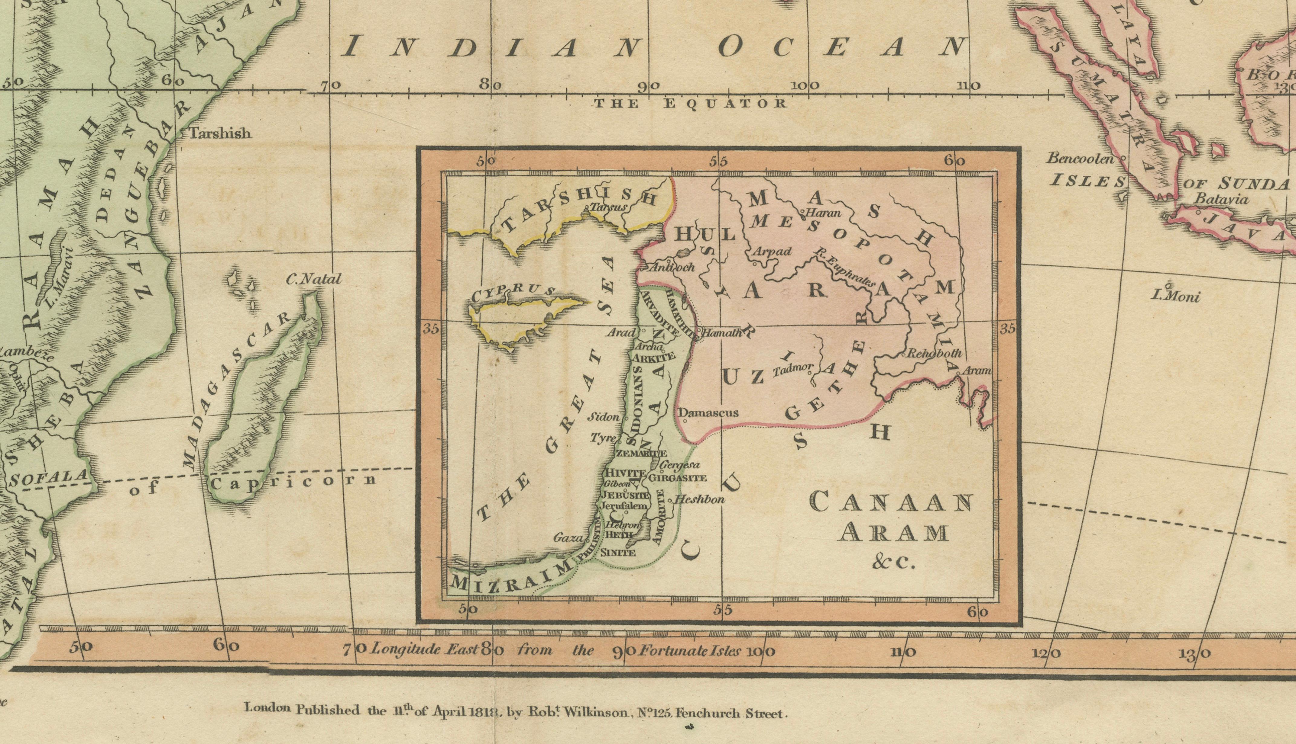 Biblical World Map of the Descendants of Noah — Wilkinson Atlas Classica, 1827