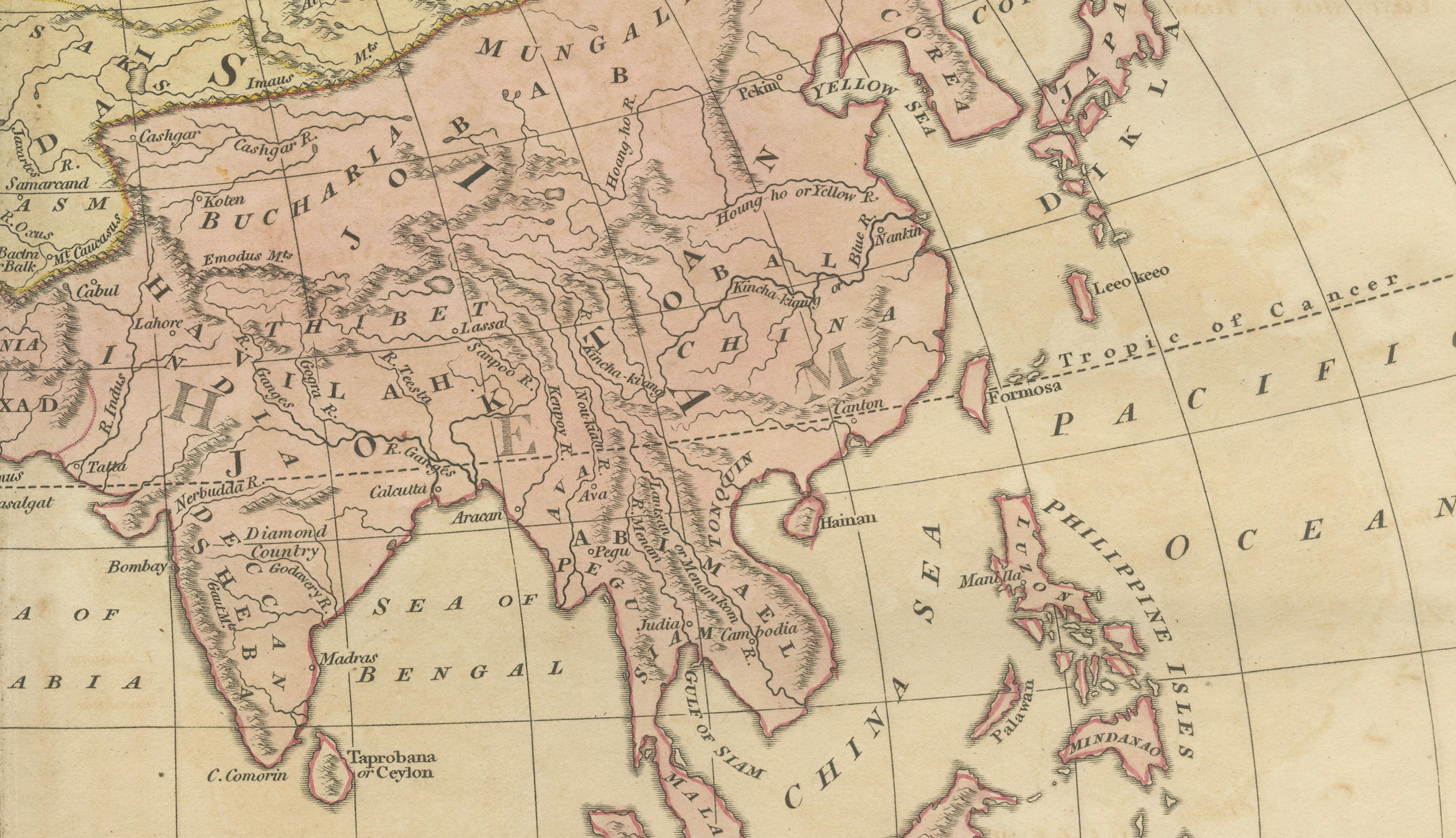 Biblical World Map of the Descendants of Noah — Wilkinson Atlas Classica, 1827