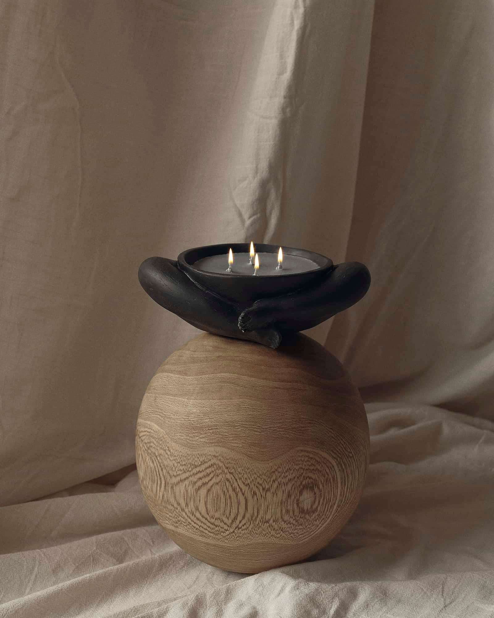 Biblichor sculpture with candle by Marcela Cure
Dimensions: W 19 x D 14 x H 6 cm
Materials: Resin and Stone Composite
Also Available: Sandalwood and Tobacco colours available.
Notes: star anise, cedar leaf, sandalwood, amber, cedarwood and