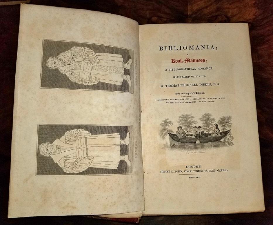 Voici une édition cartonnée extrêmement rare de Bibliomania or Book Madness ; A Bibliographical Romance. Illustré avec des coupes. Par Thomas Frognall Dibdin, D.D. Nouvelle édition améliorée, à laquelle ont été ajoutées des observations