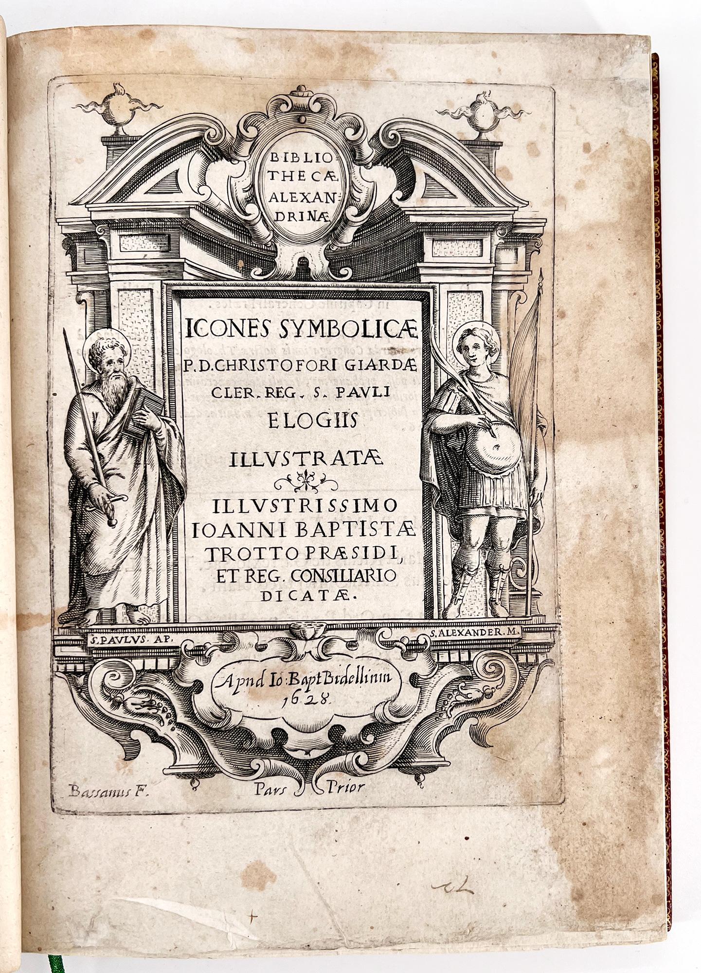 Français Bibliothecæ Alexandrinæ Icones symbolicæ / elogiis illustratæ, par C.C. Icons. en vente