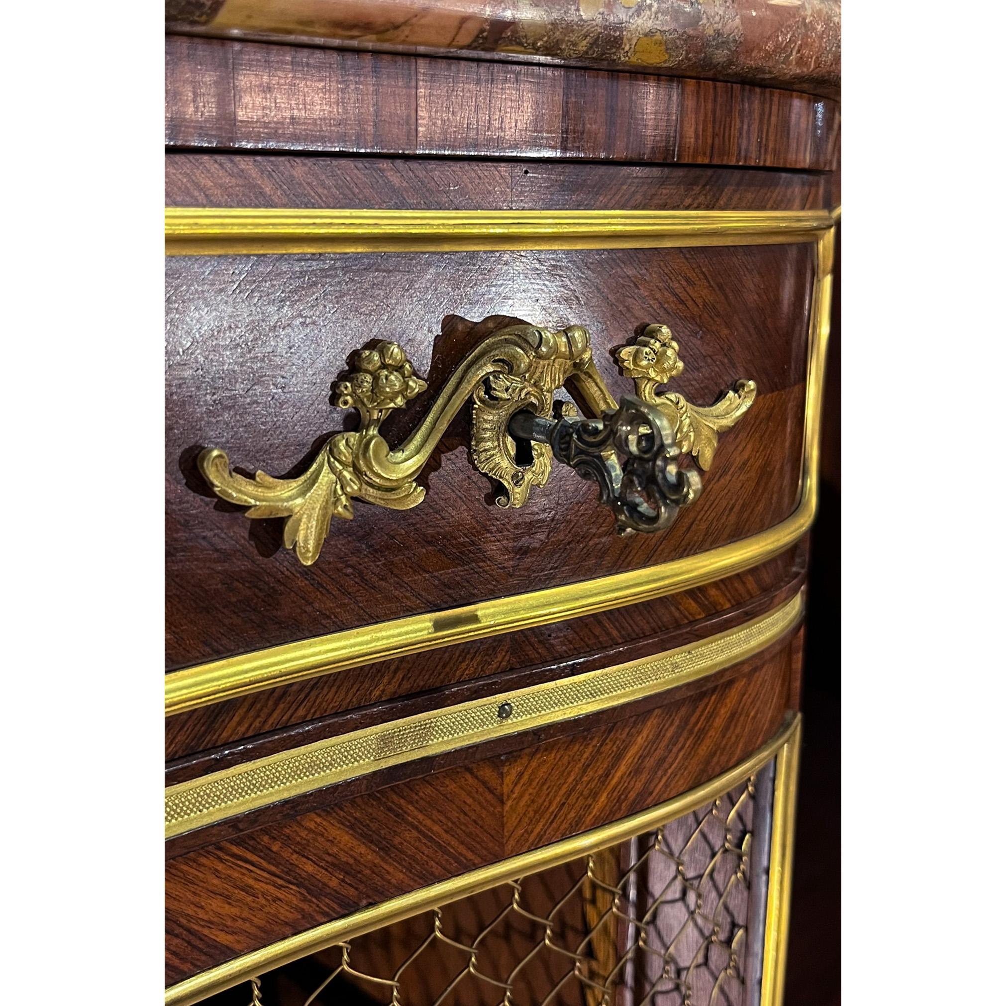 French Bibliotheque by Paul Sormani with Gilt Bronze and Brèche d'Alep Marble Top For Sale