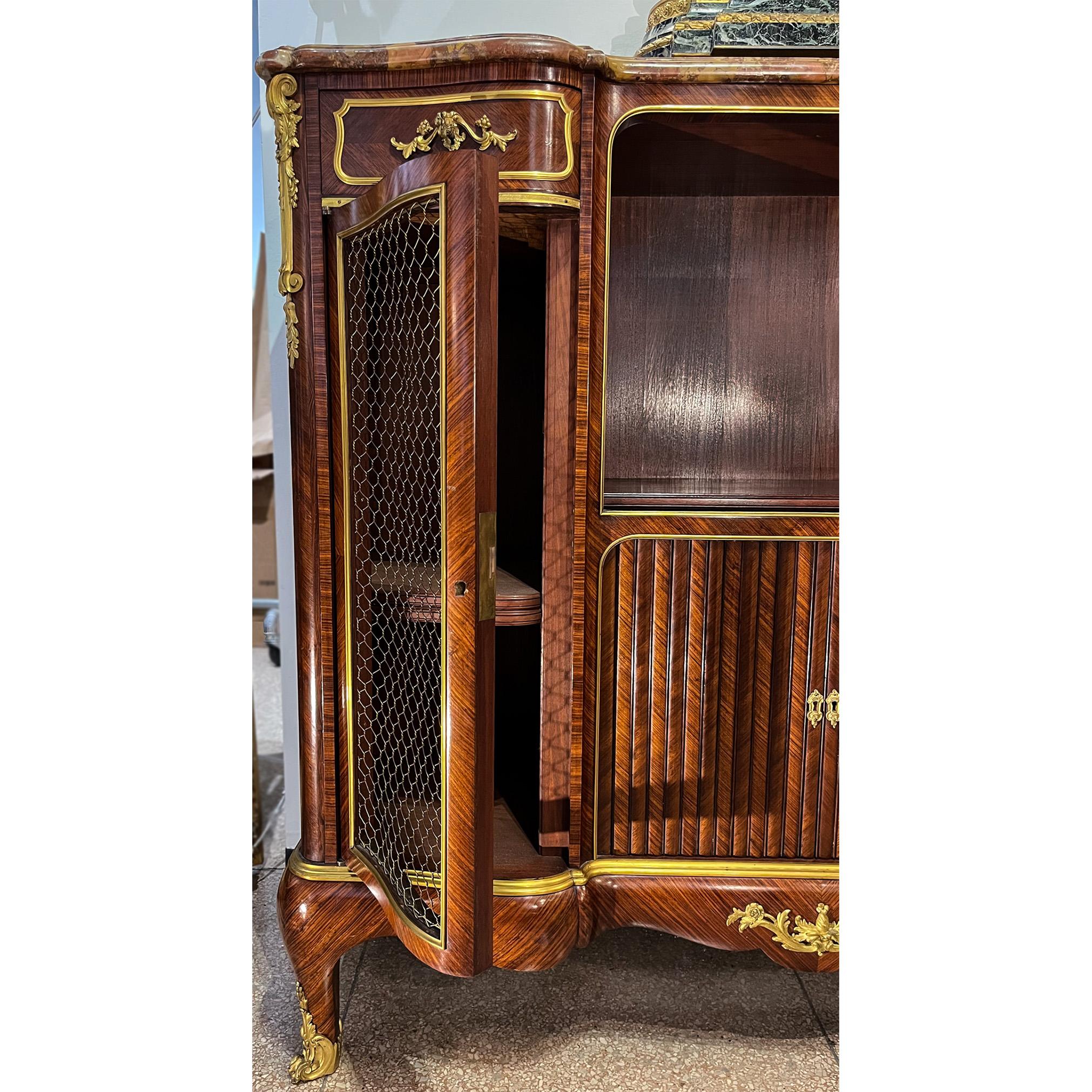 Bibliotheque by Paul Sormani with Gilt Bronze and Brèche d'Alep Marble Top In Good Condition For Sale In New York, NY
