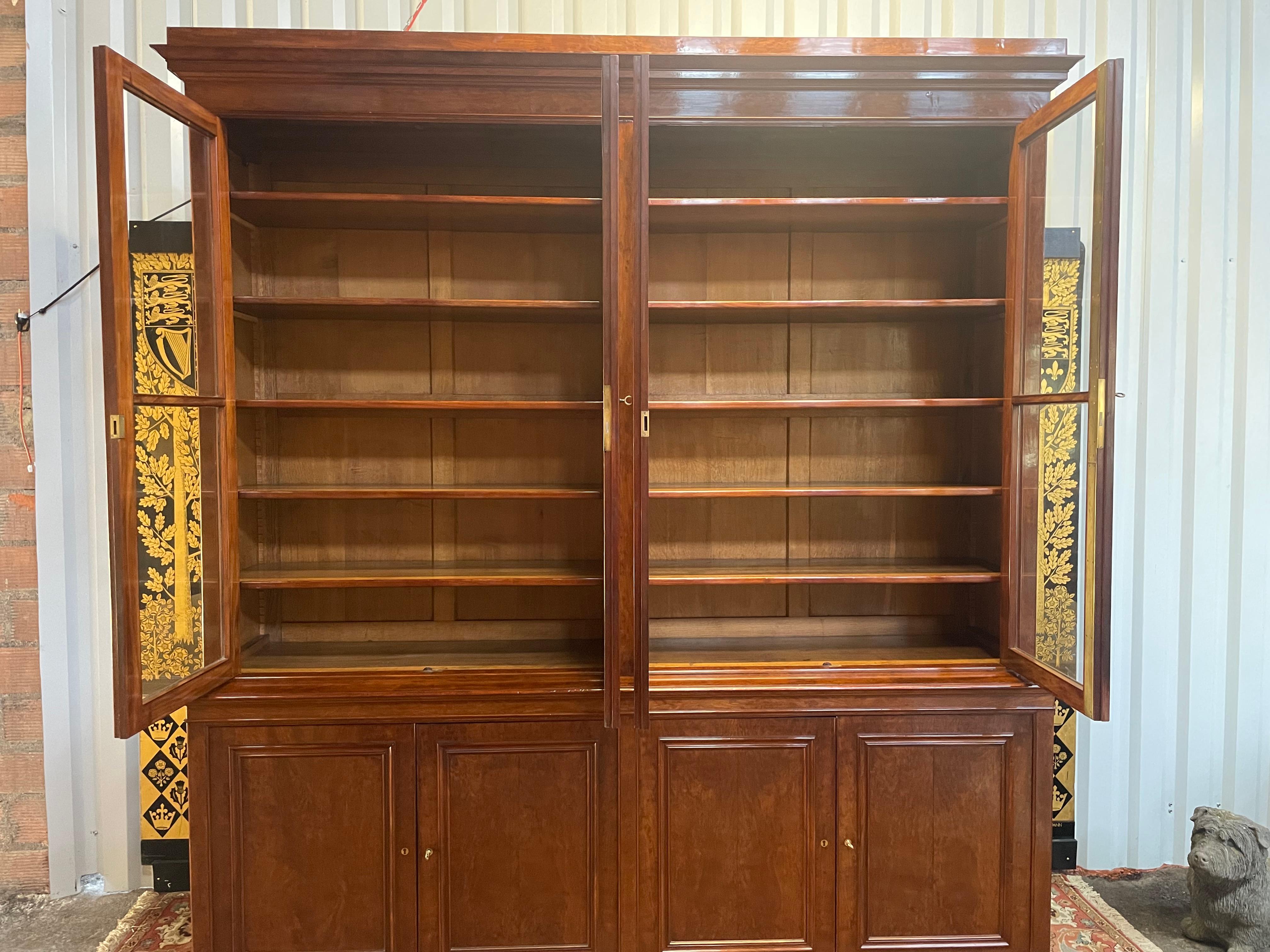 Wood Bibliothèque deux corps en acajou Louis Philippe  For Sale