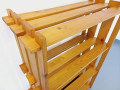 Bibliothèque étagère en pin vintage des années 80 dans le style Maison Regain