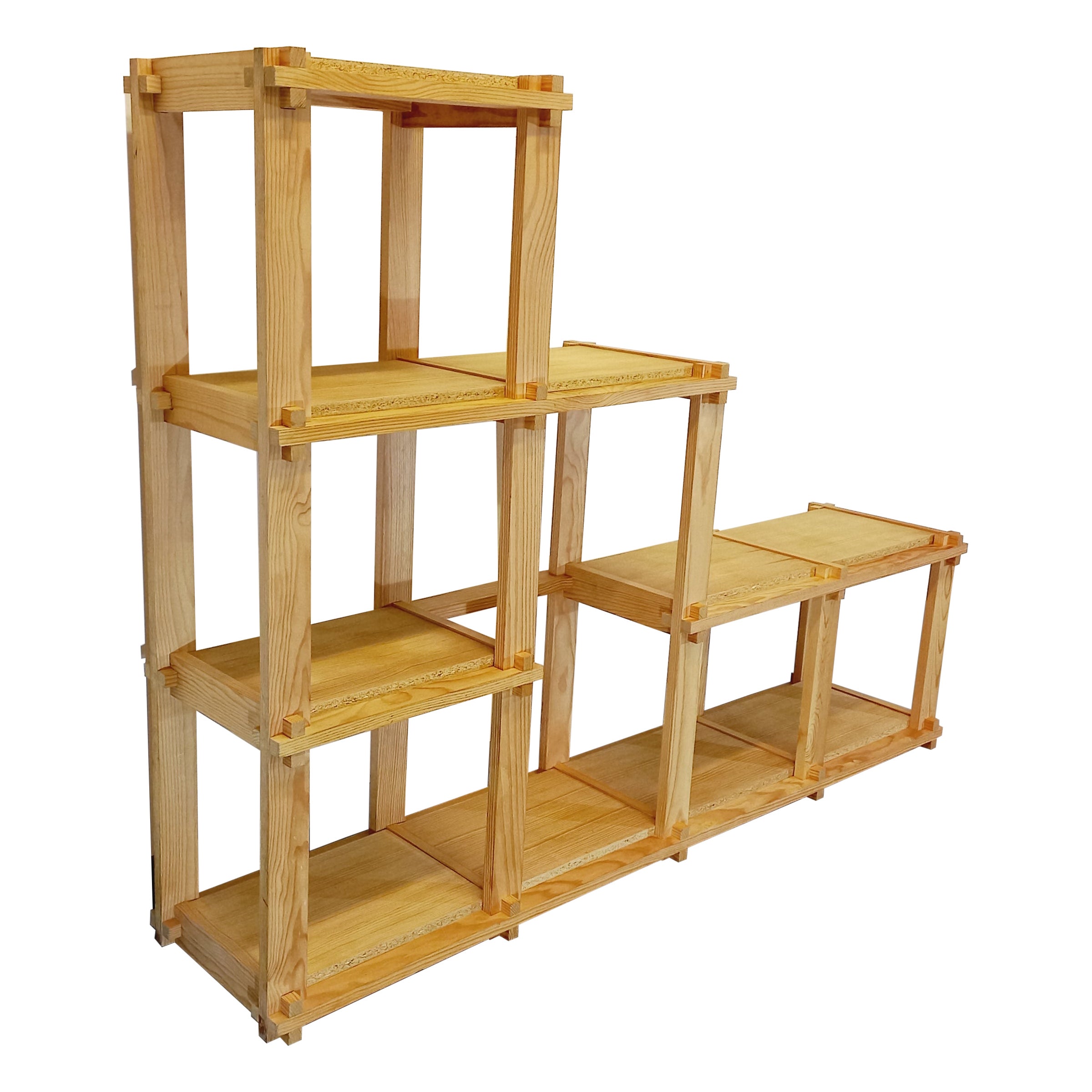 Bibliothèque étagère escalier en pin vintage, dans le style Maison Regain