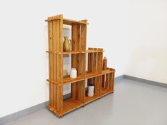 Bibliothèque étagère escalier en pin vintage des années 80 dans le style Maison