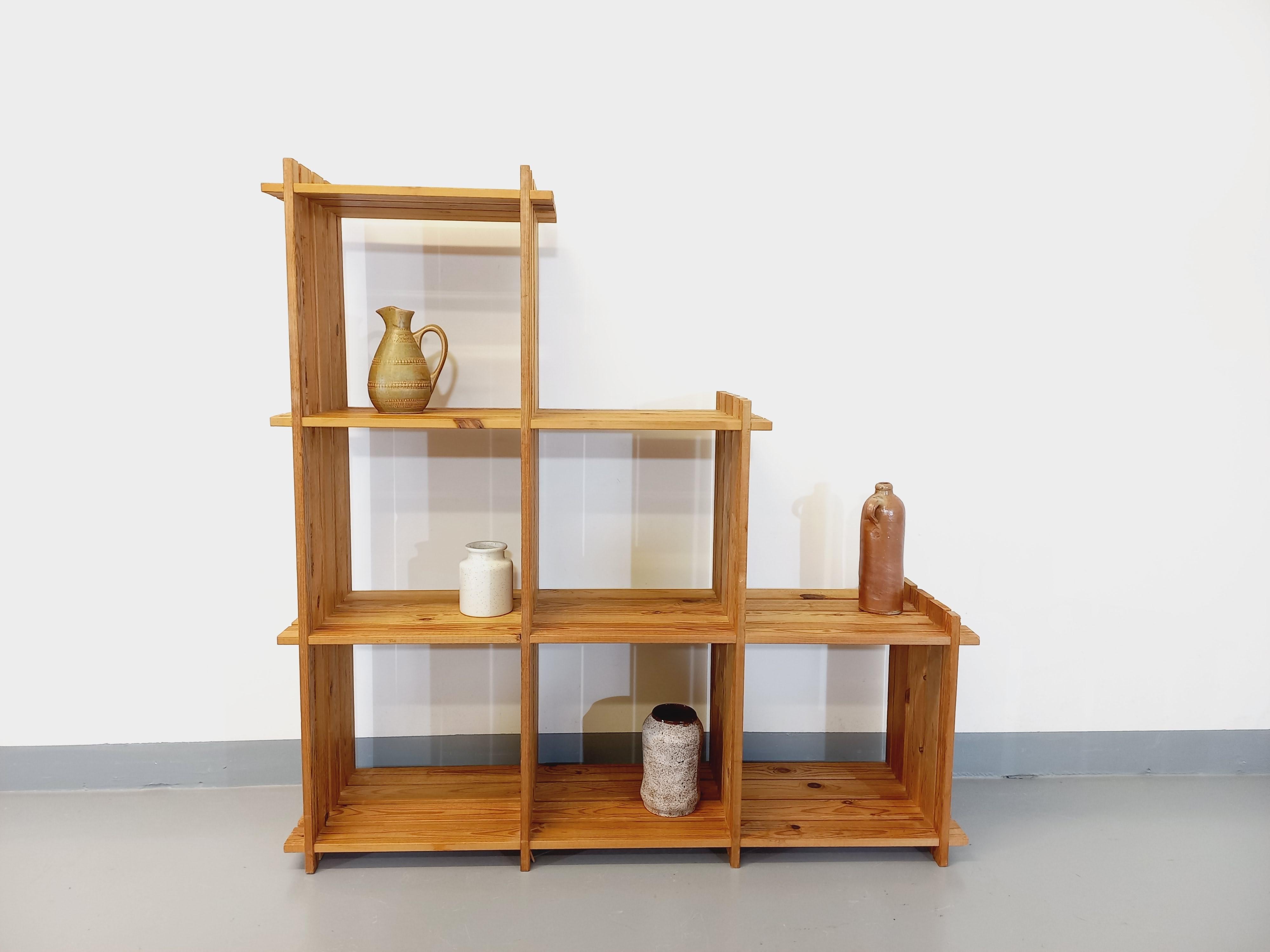 Mid-Century moderno Biblioteca con scala mobile in legno vintage degli anni '80 in stile Maison in vendita