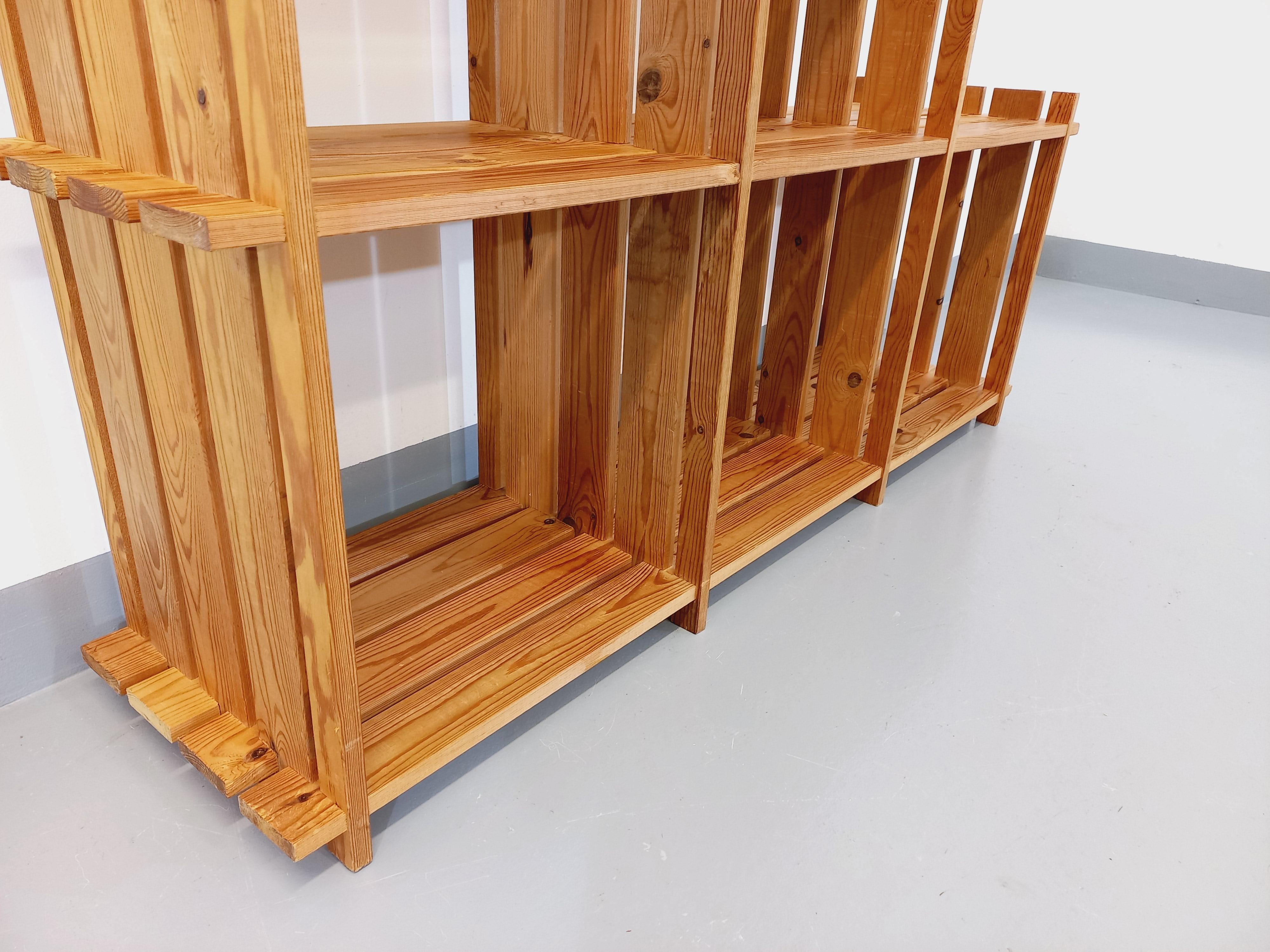 Francese Biblioteca con scala mobile in legno vintage degli anni '80 in stile Maison in vendita