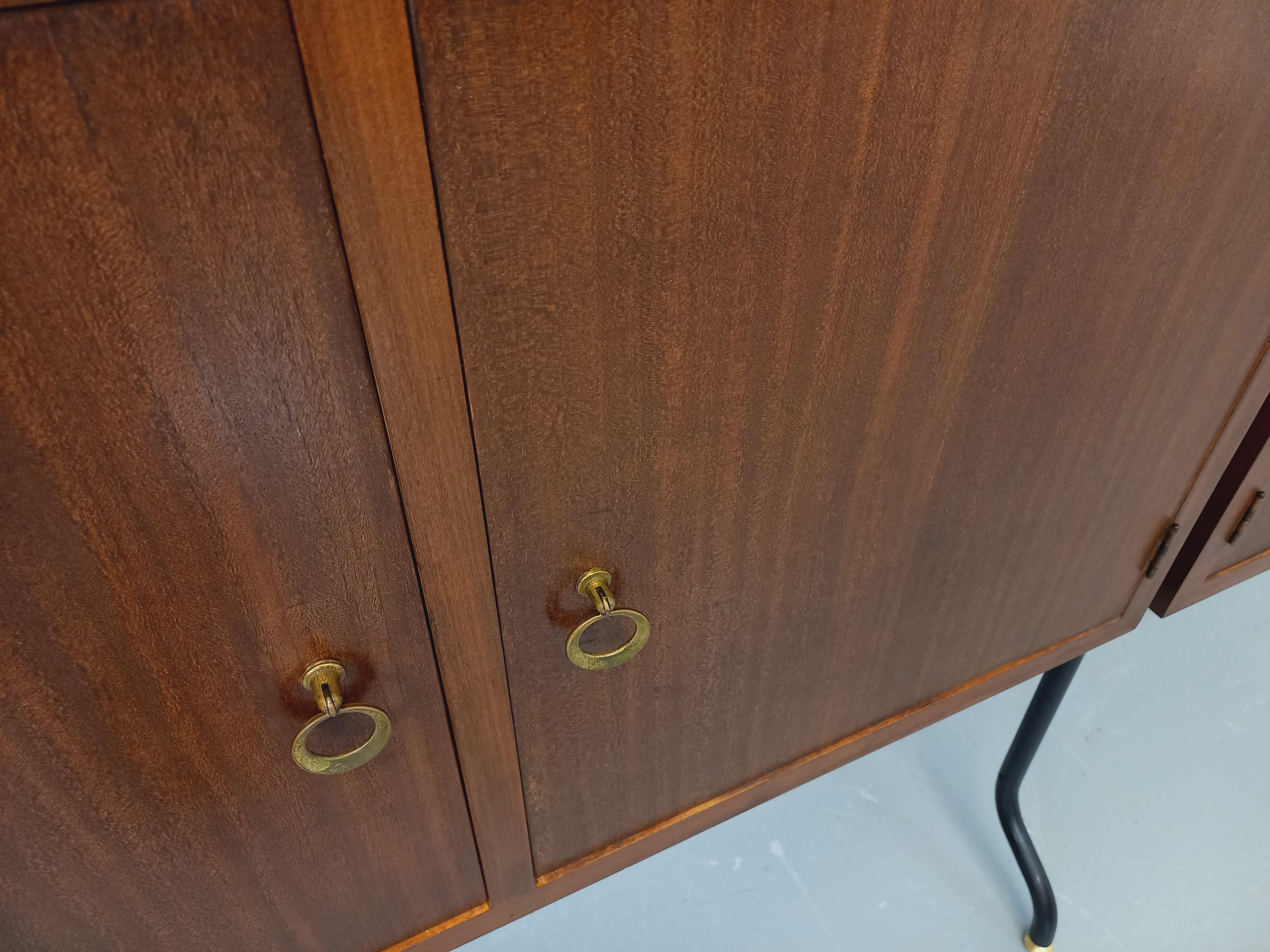 Bibliothèque étagère italienne double modulable vintage en bois et métal in vendita 10