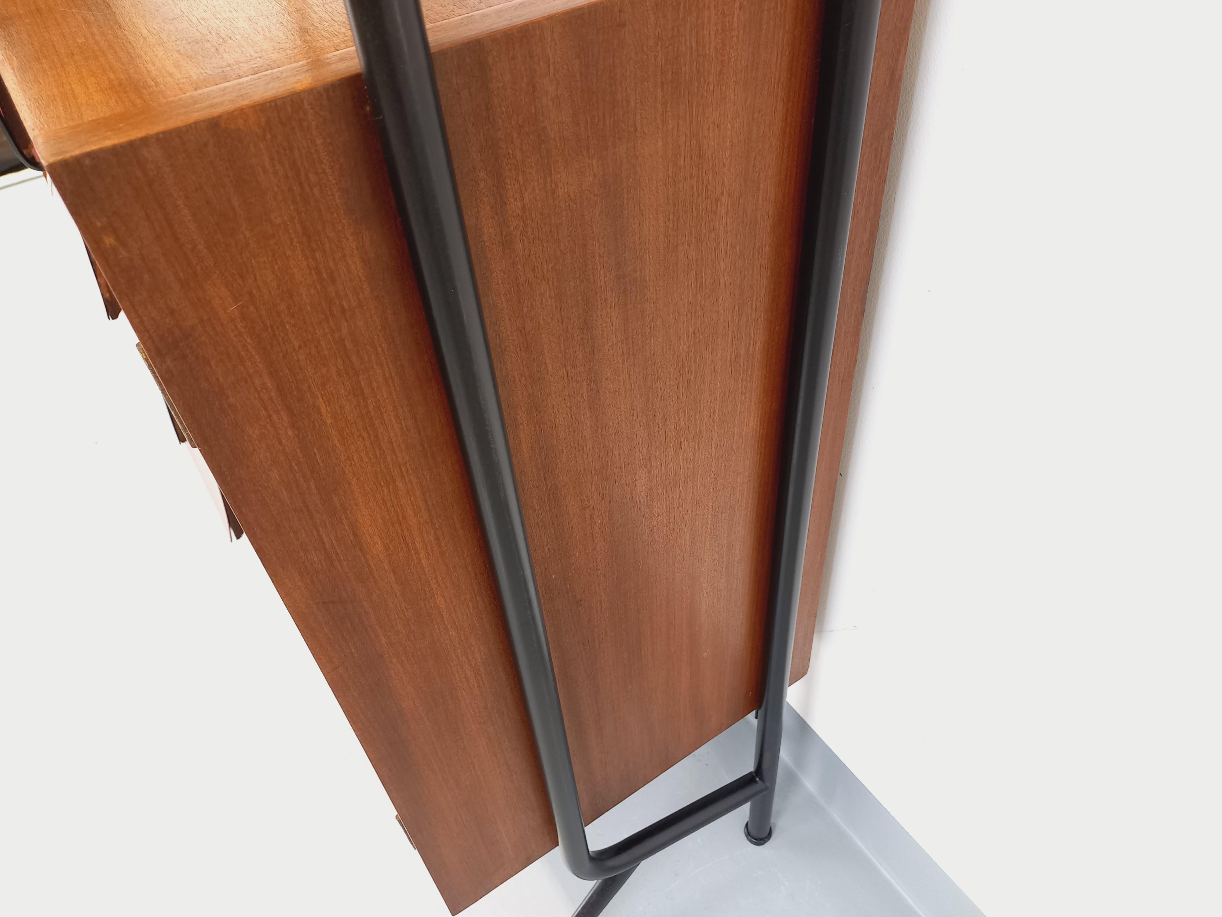 Bibliothèque étagère italienne modulable vintage en teck, métal et mélaminé en venta 7