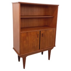 Bibliothèque étagère meuble de rangement vintage scandinave en teck années 60