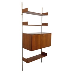 Bibliothèque étagère murale avec secrétaire bar vintage ARP Minvielle Guariche