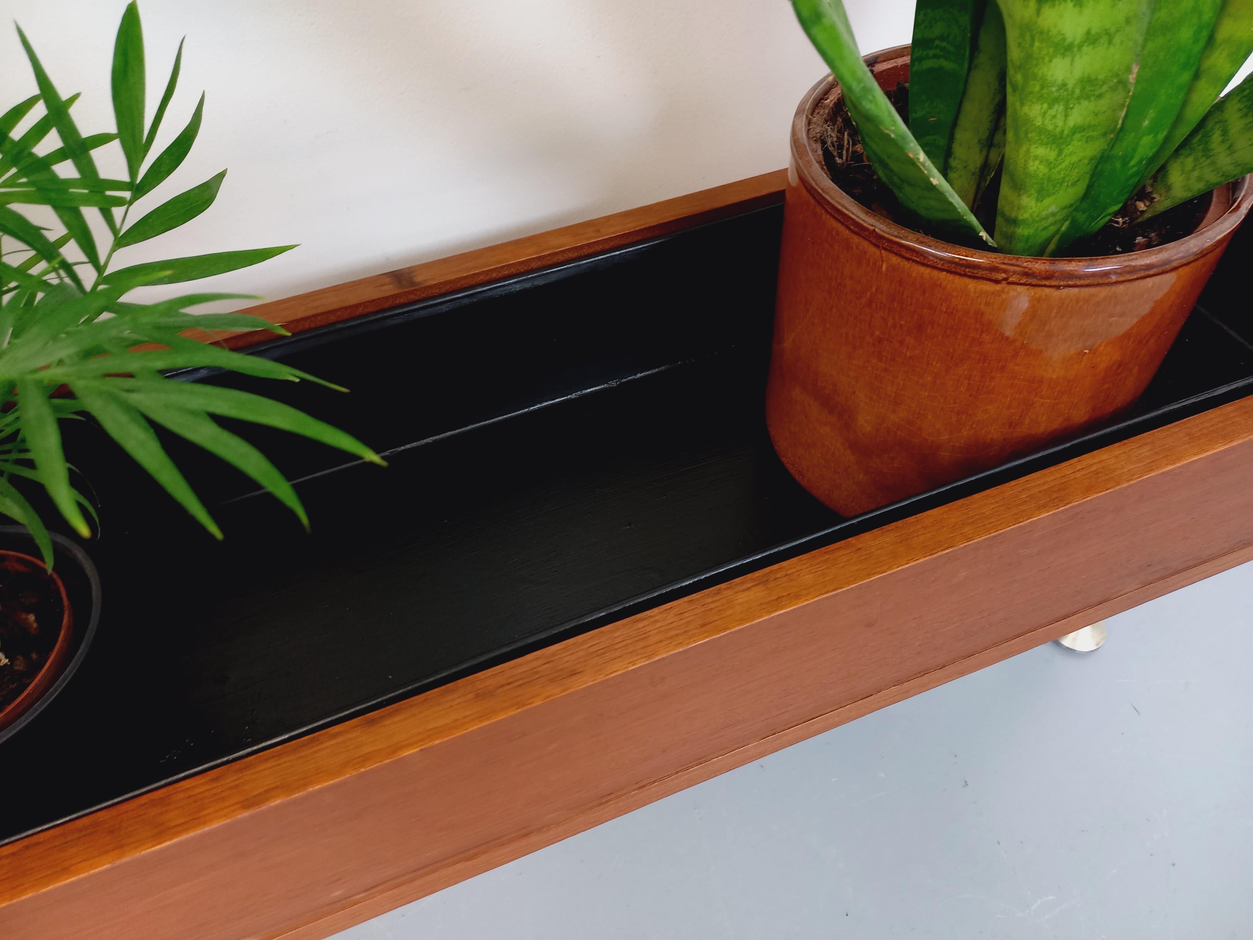 Bibliothèque étagère porte-plante modulable scandinave vintage en teck années 60 8
