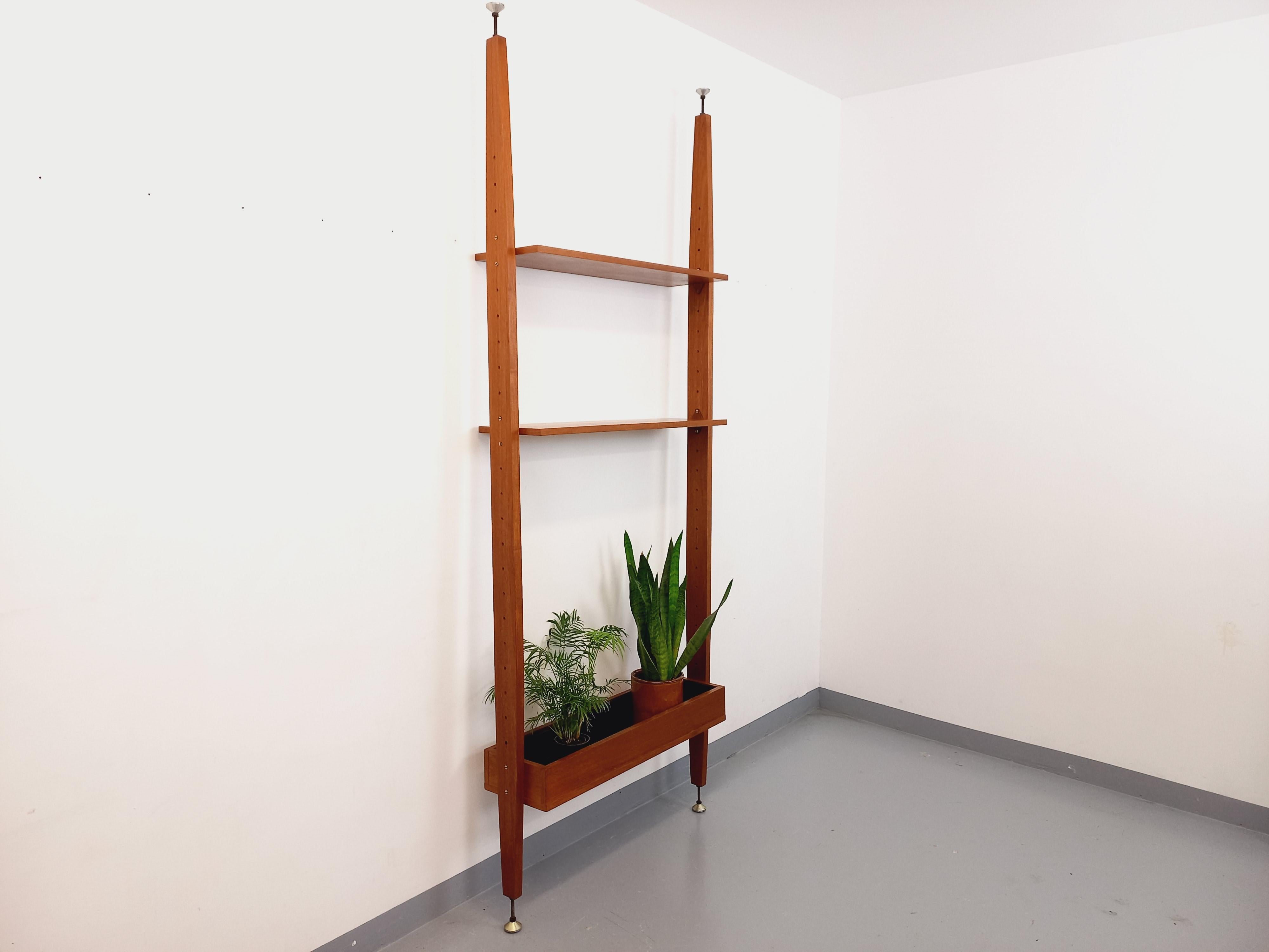 Bibliothèque étagère porte-plante modulable scandinave vintage en teck années 60 2