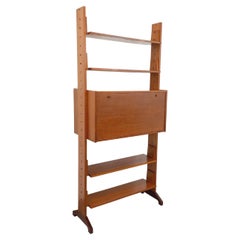 Bibliothèque étagère secrétaire modulable vintage en teck des années 60