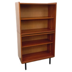 Bibliothèque étagère vintage en bois style teck des années 60