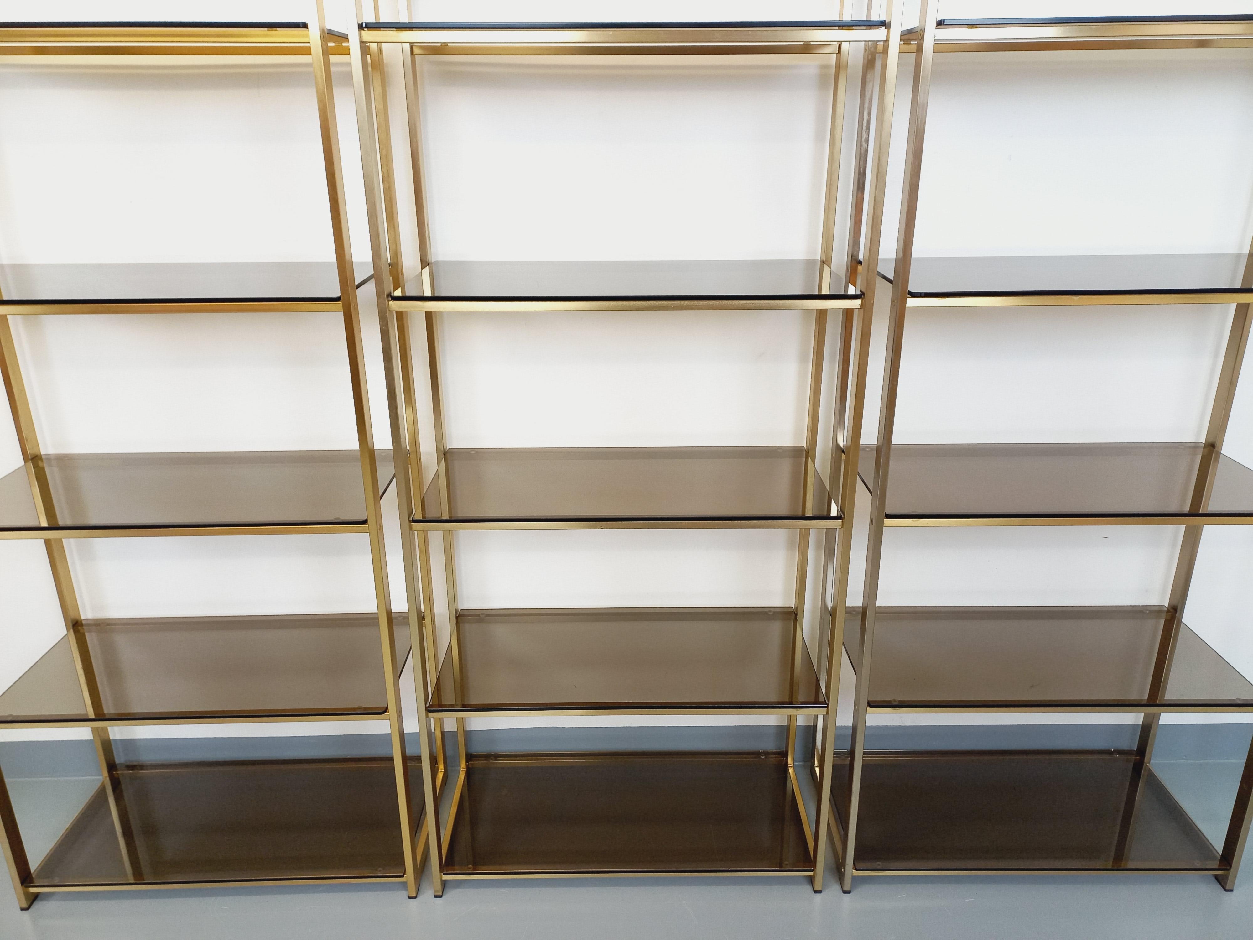 Vintage-Bibliothèque aus Edelmetall und Rauch aus den 70er Jahren im Angebot 7
