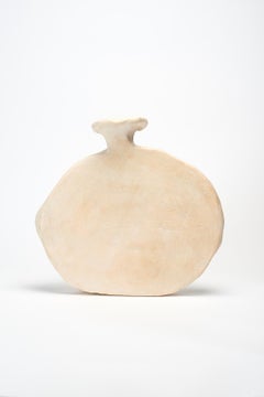 Organic Shape, Plain Cream Contemporary Ceramic Vase by Willem Van Hooff