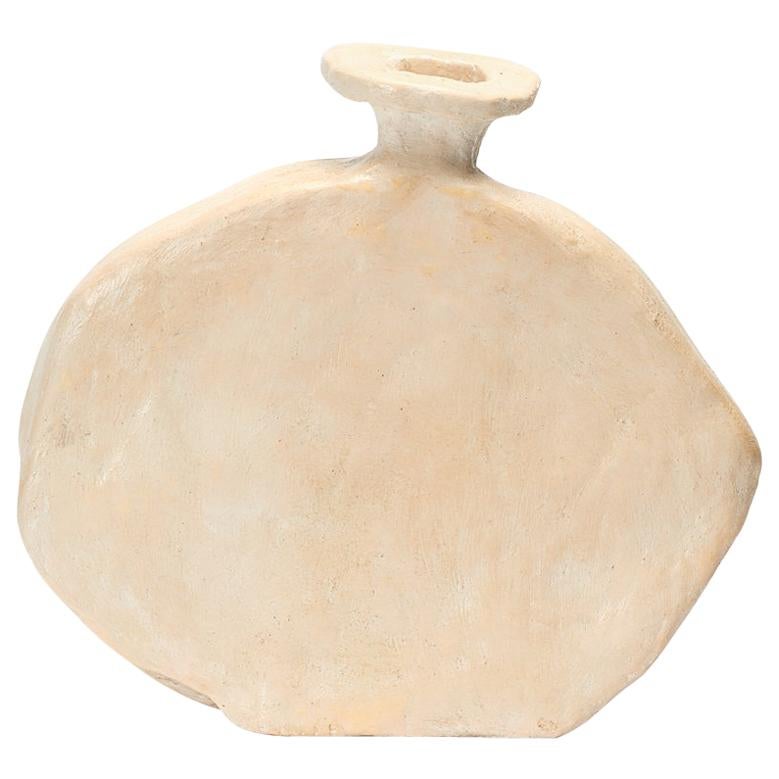 Organic Shape, Plain Cream Contemporary Ceramic Vase by Willem Van Hooff