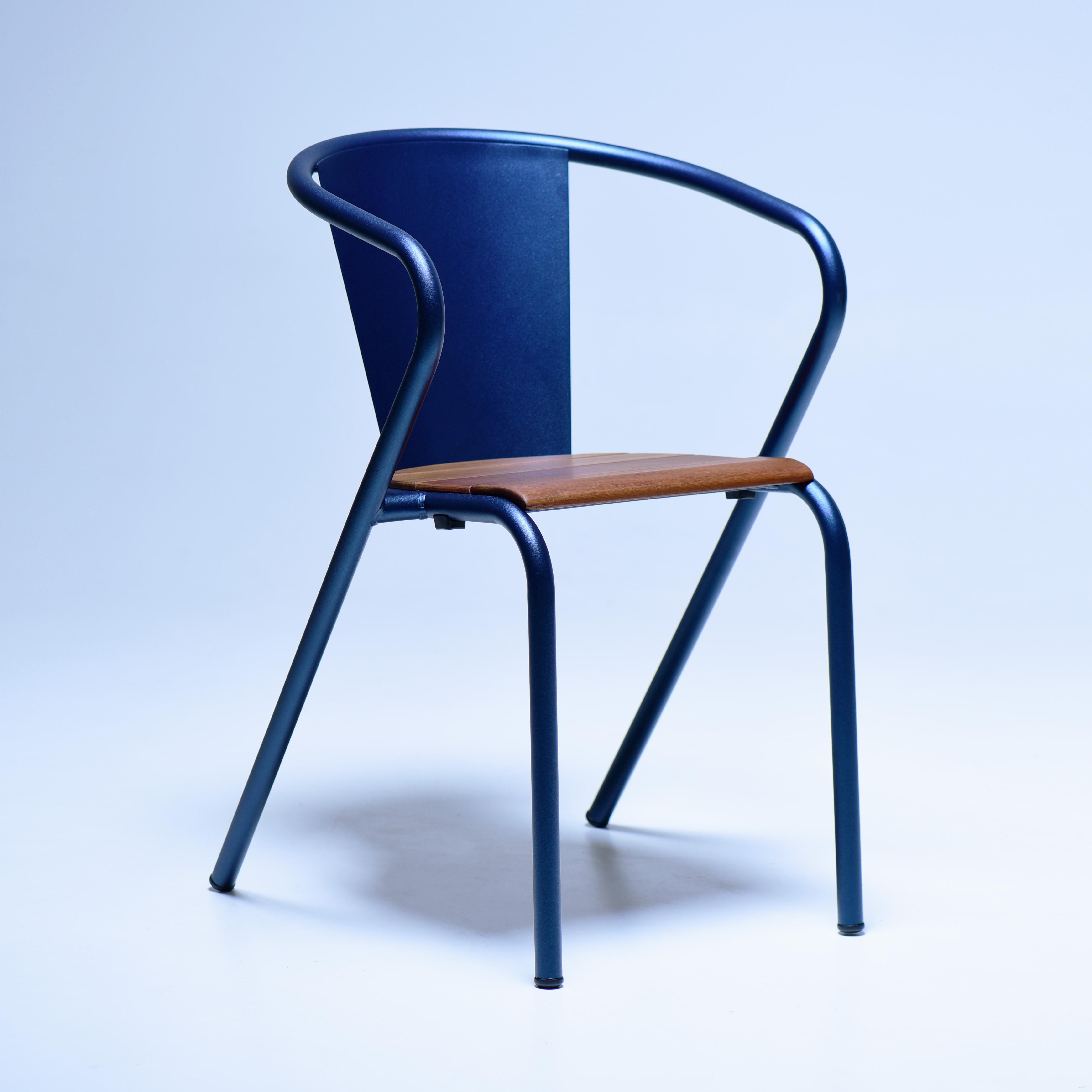 Powder-Coated Redesign of the iconic 1950’s Portuguese Chair by Alexandre Caldas - Ipê wood For Sale