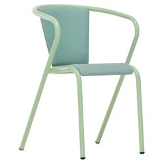 BICAchair Modern Steel Armchair Pastel Green, Upholstery in Eco-Fabric