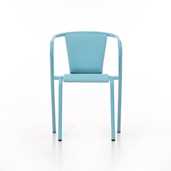 BICAchair Modern Steel Armchair Pastel Turquoise, Upholstery in Eco-Fabric