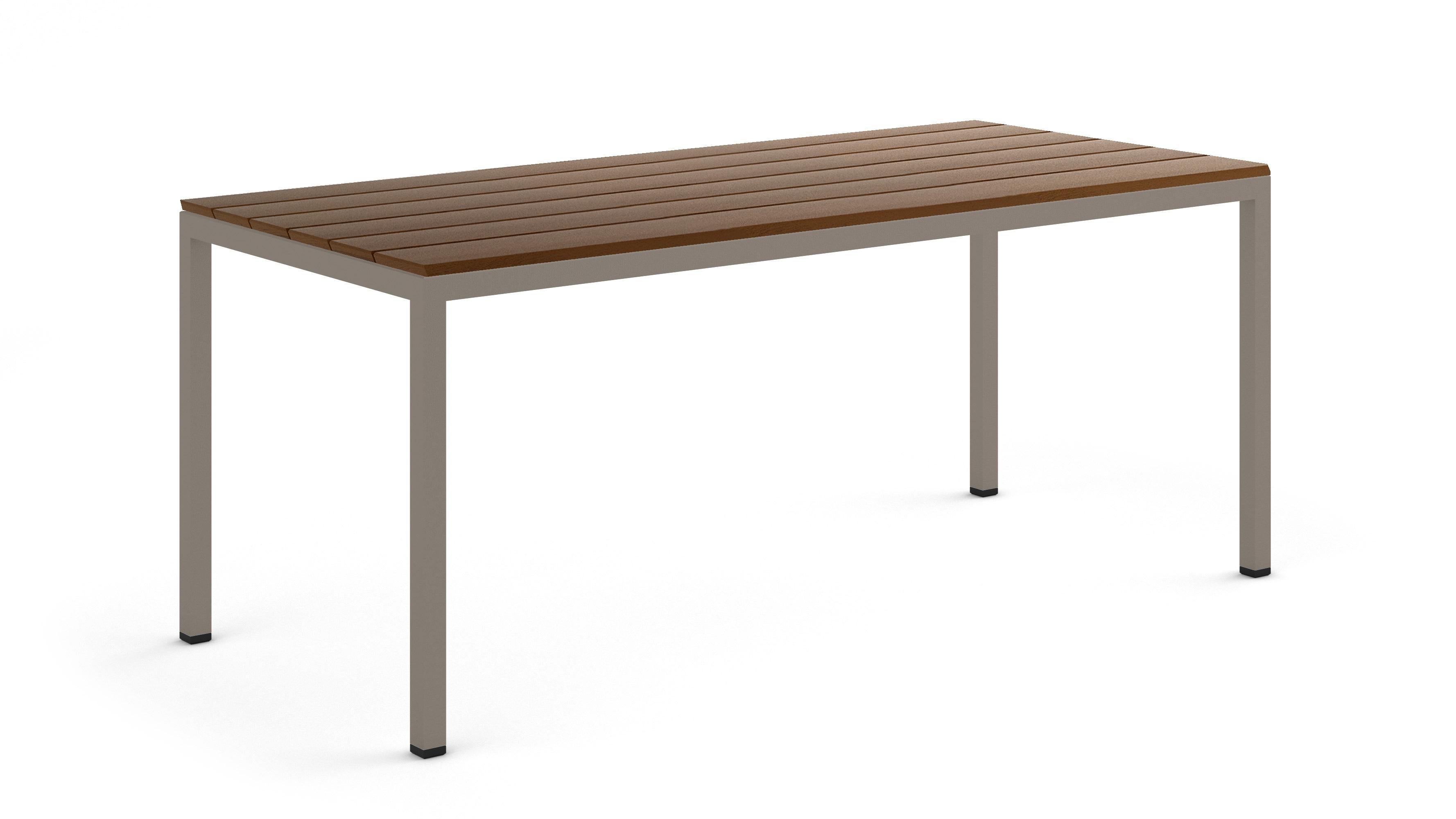 BICAtable Square Modern Outdoor Steel Table in Yellow with Ipê Wood 234x80cm For Sale 9