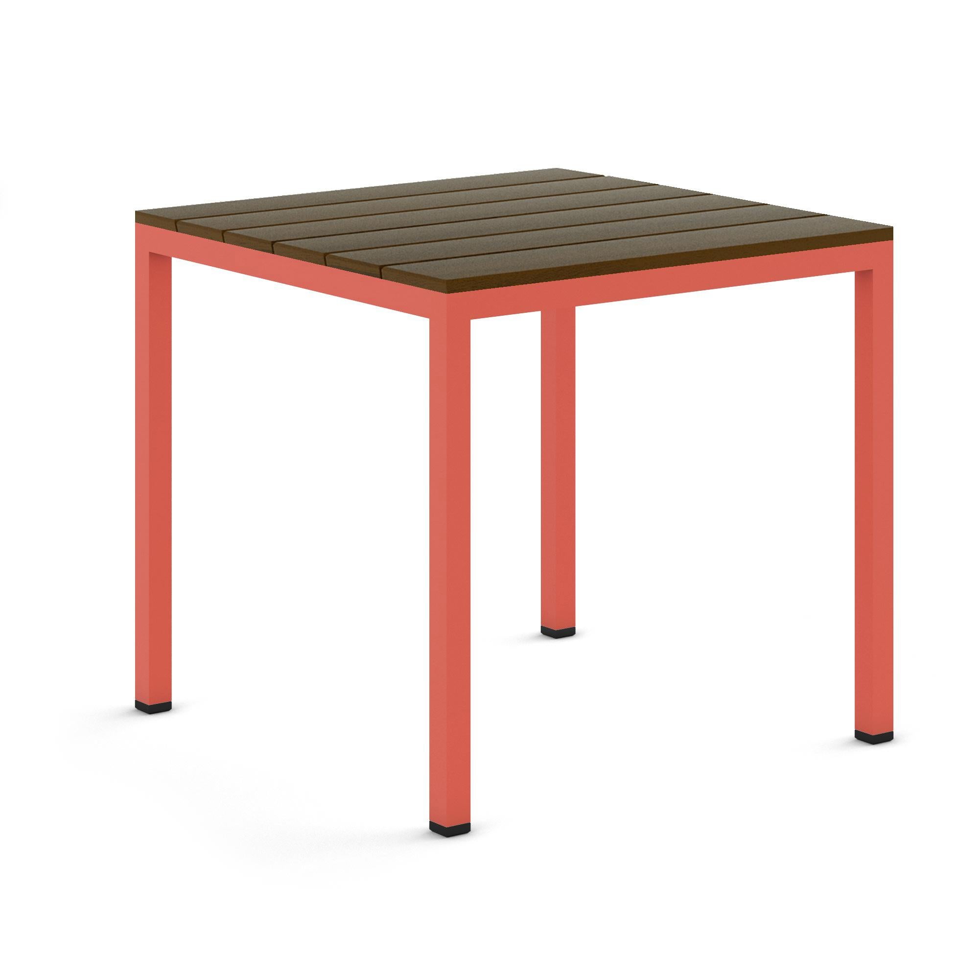 BICAtable Square Modern Outdoor Steel Table in Yellow with Ipê Wood 80x80cm For Sale 3