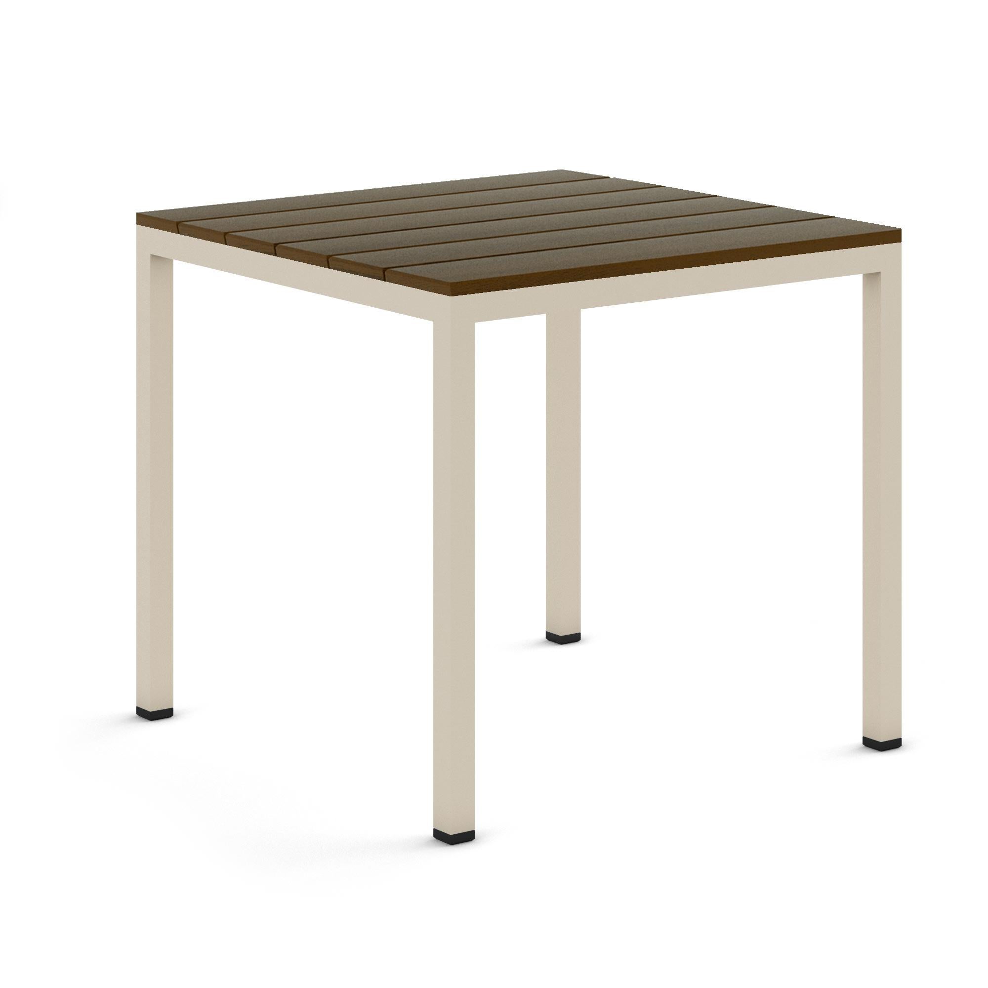 BICAtable Square Modern Outdoor Steel Table in Yellow with Ipê Wood 80x80cm For Sale 4
