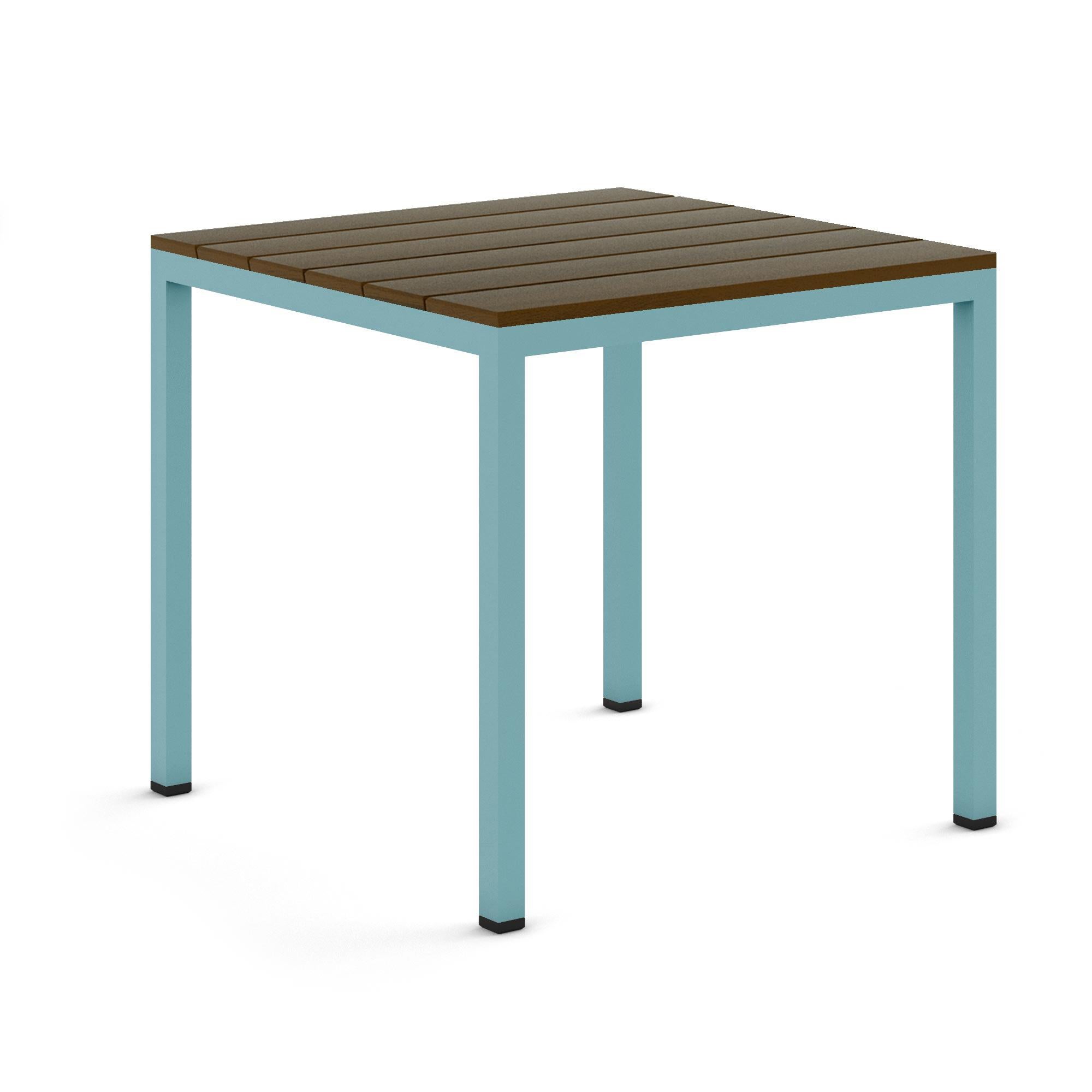BICAtable Square Modern Outdoor Steel Table in Yellow with Ipê Wood 80x80cm For Sale 5