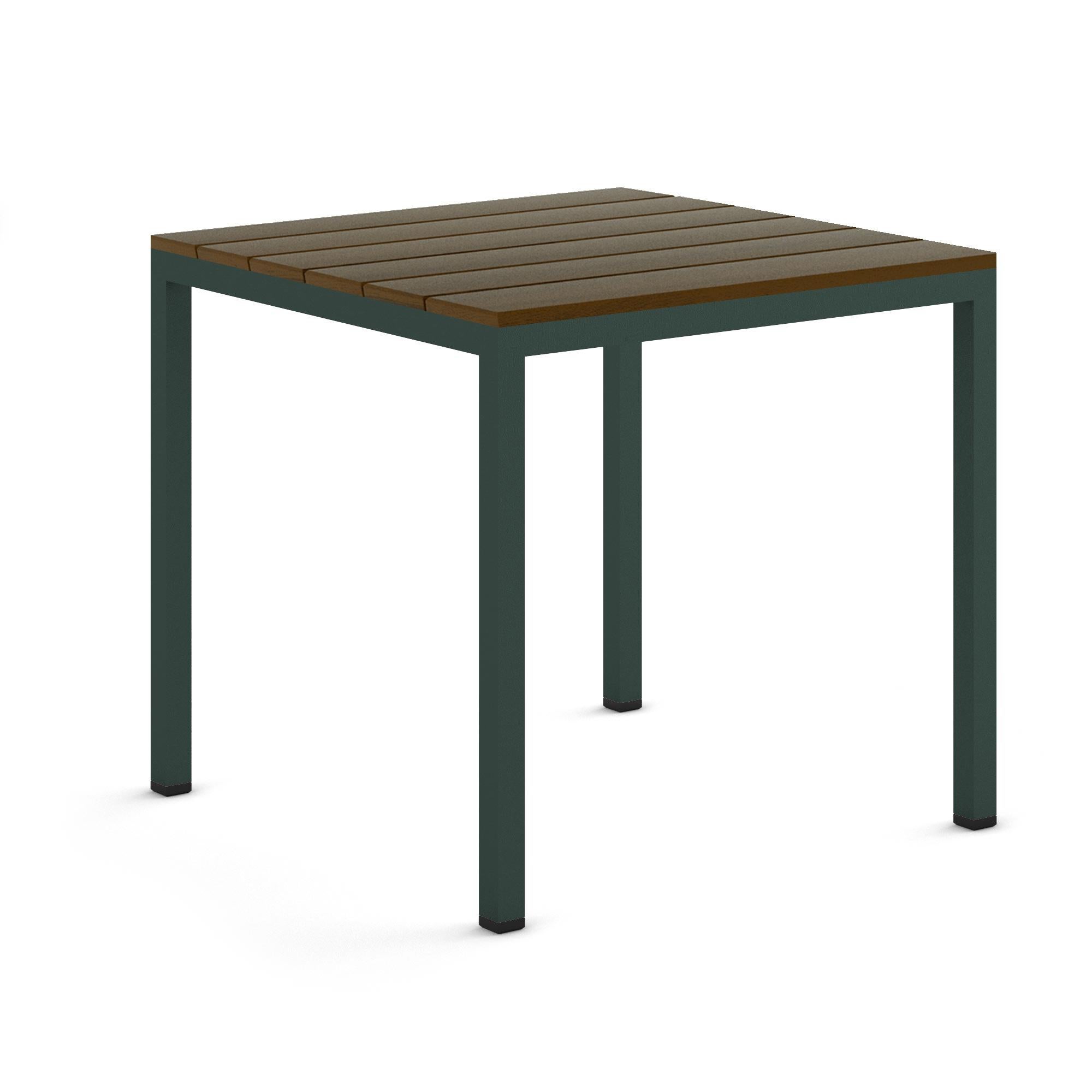 BICAtable Square Modern Outdoor Steel Table in Yellow with Ipê Wood 80x80cm For Sale 7