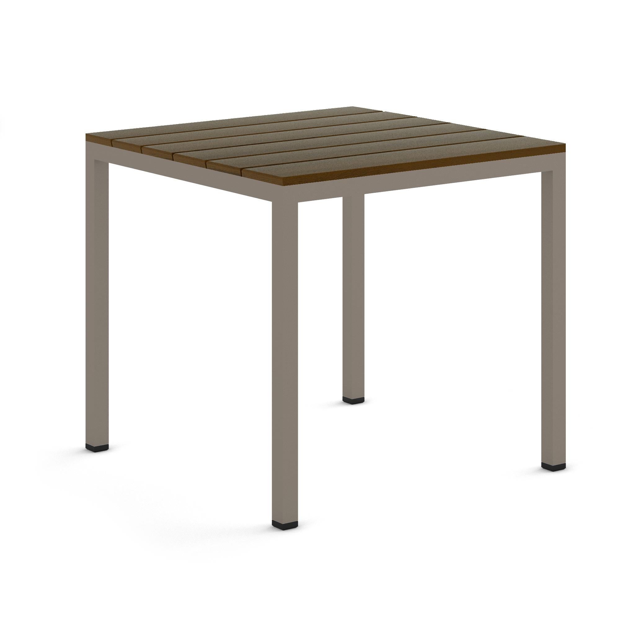 BICAtable Square Modern Outdoor Steel Table in Yellow with Ipê Wood 80x80cm For Sale 8