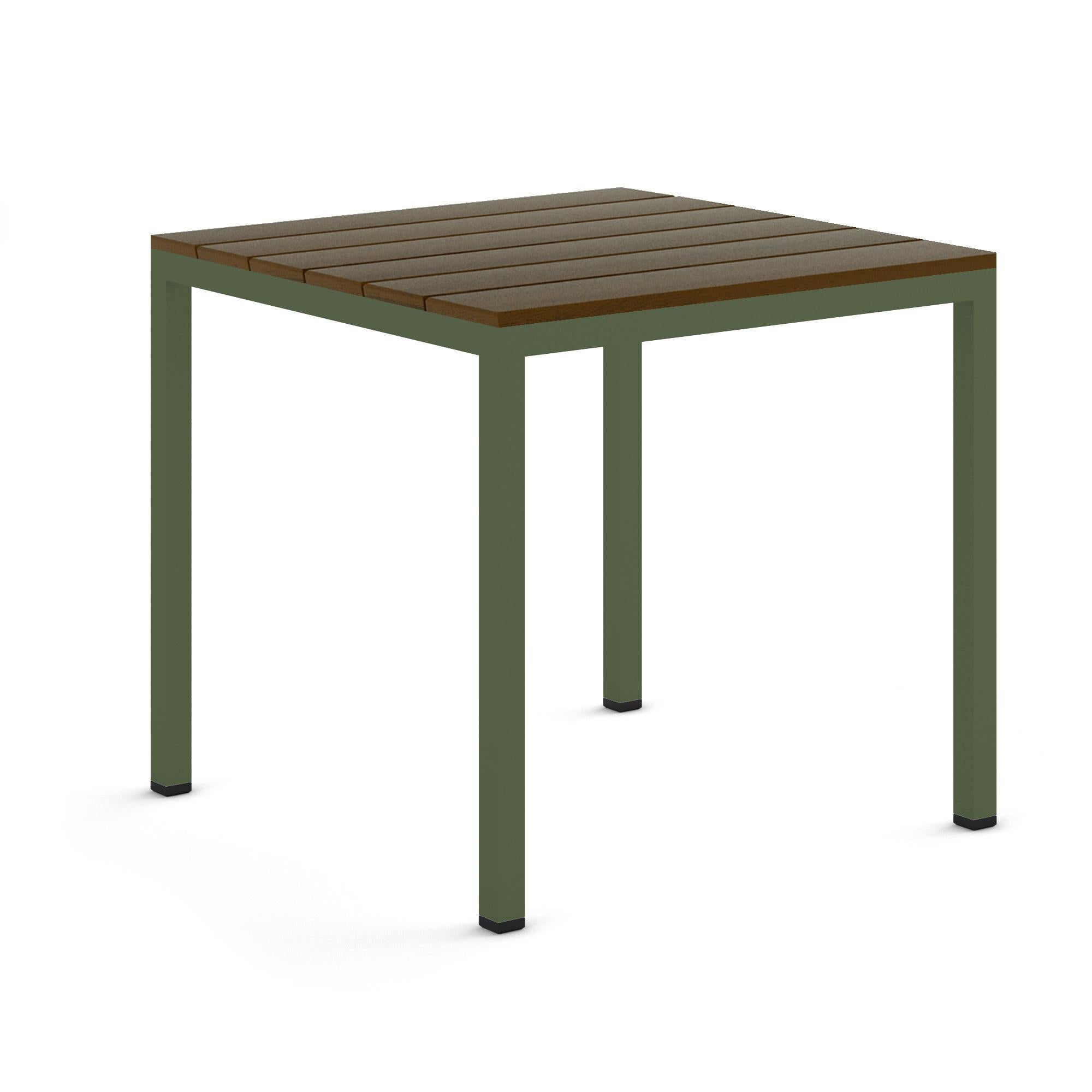 BICAtable Square Modern Outdoor Steel Table in Yellow with Ipê Wood 80x80cm For Sale 9