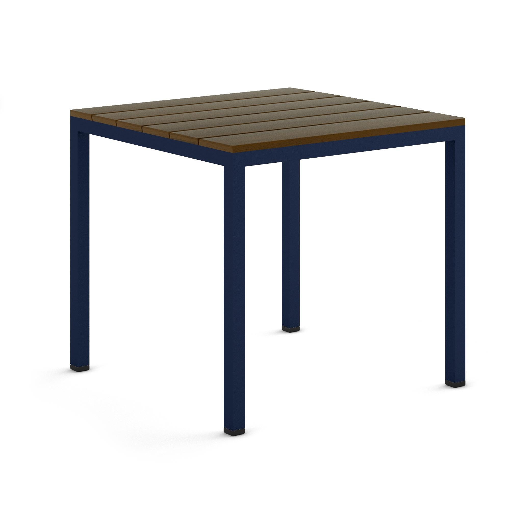 Metal BICAtable Square Modern Outdoor Steel Table in Yellow with Ipê Wood 80x80cm For Sale