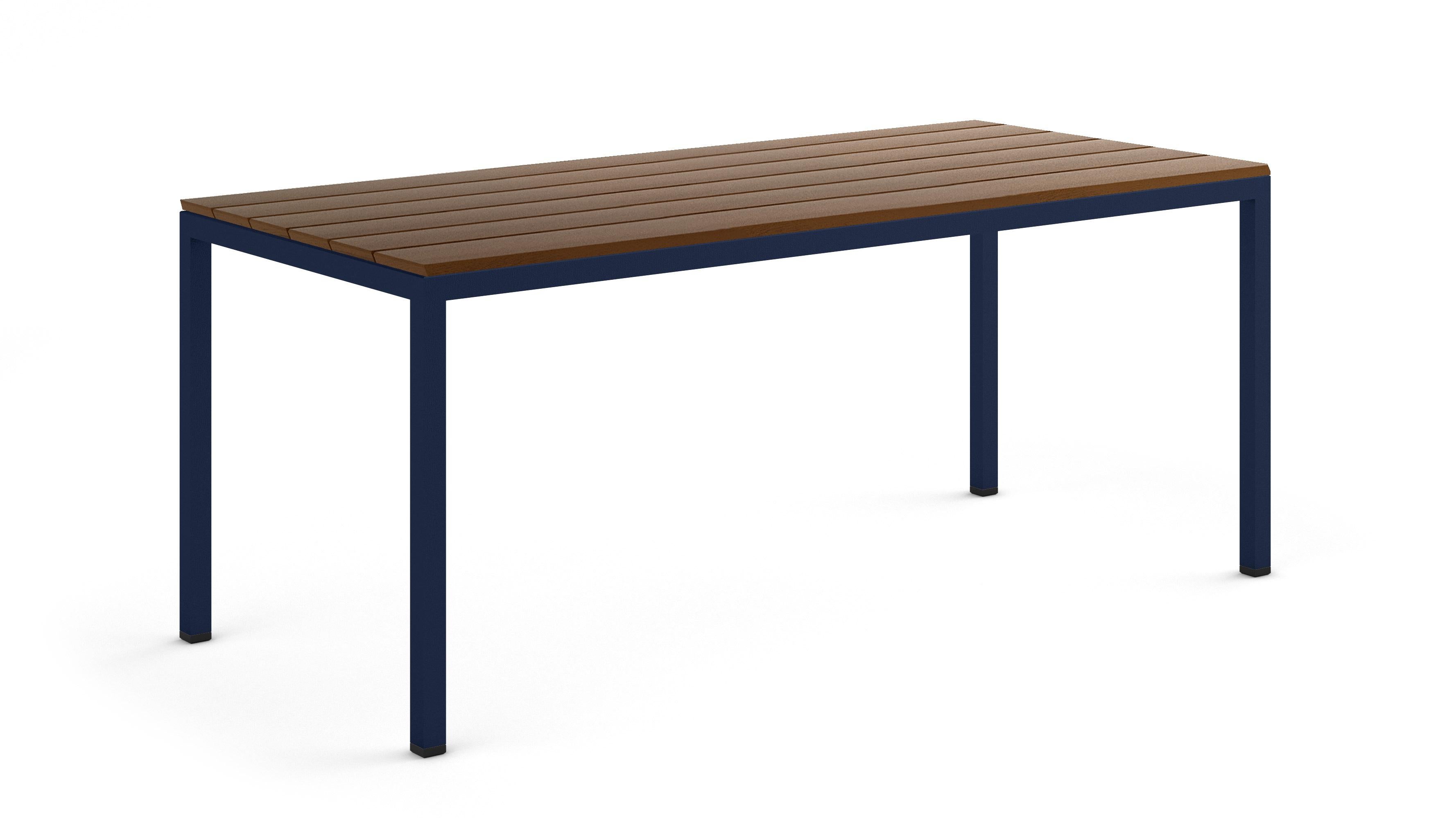 BICAtable Quadratischer Moderner Stahltisch für draußen in Gelb mit Ipê-Holz 180x80cm im Angebot 6