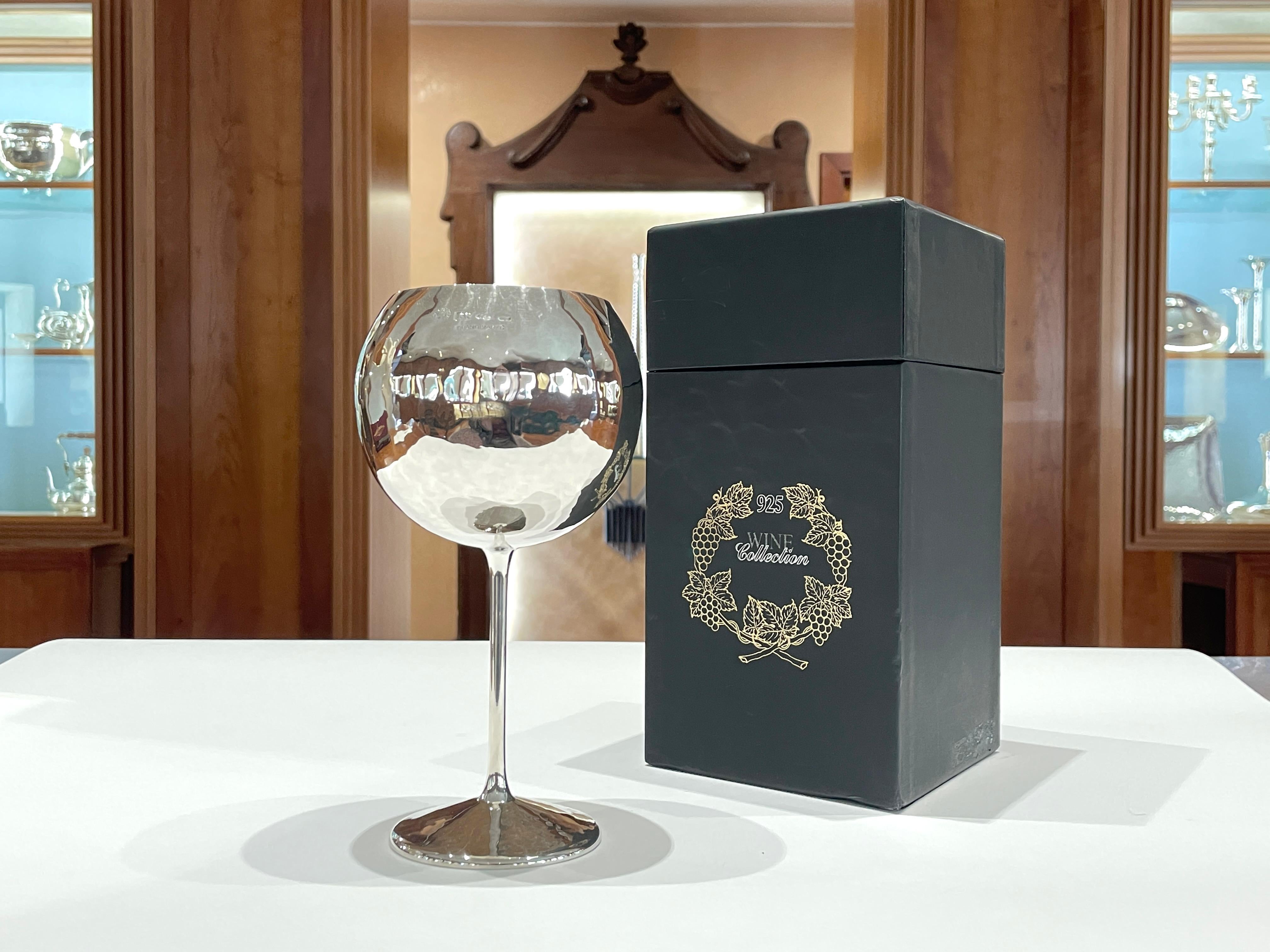 Brandimarte wine goblet in 925 sterling silver For Sale 6