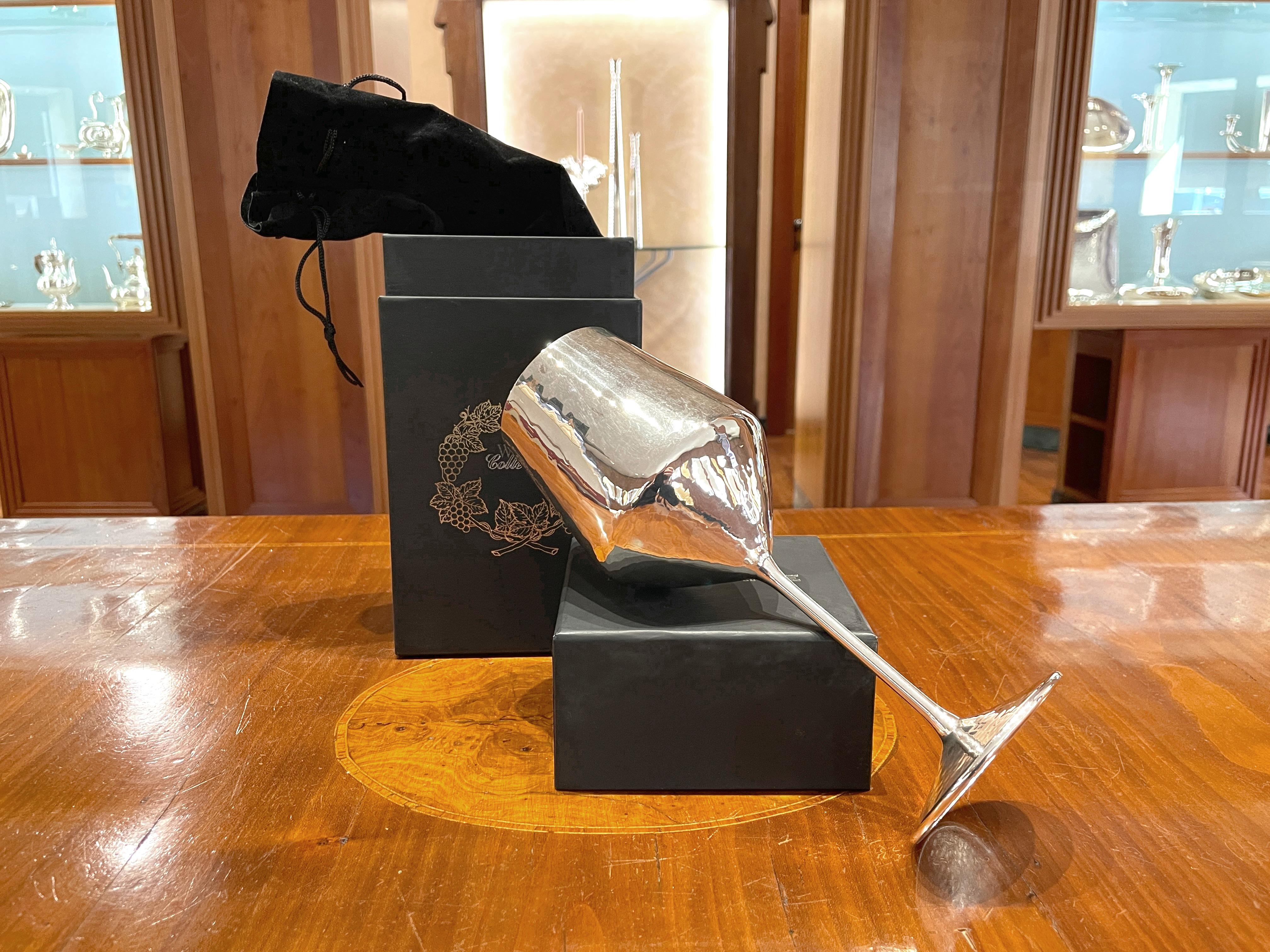 Femenino o masculino Brandimarte Copa de vino de plata de ley 925 con diamantes en venta