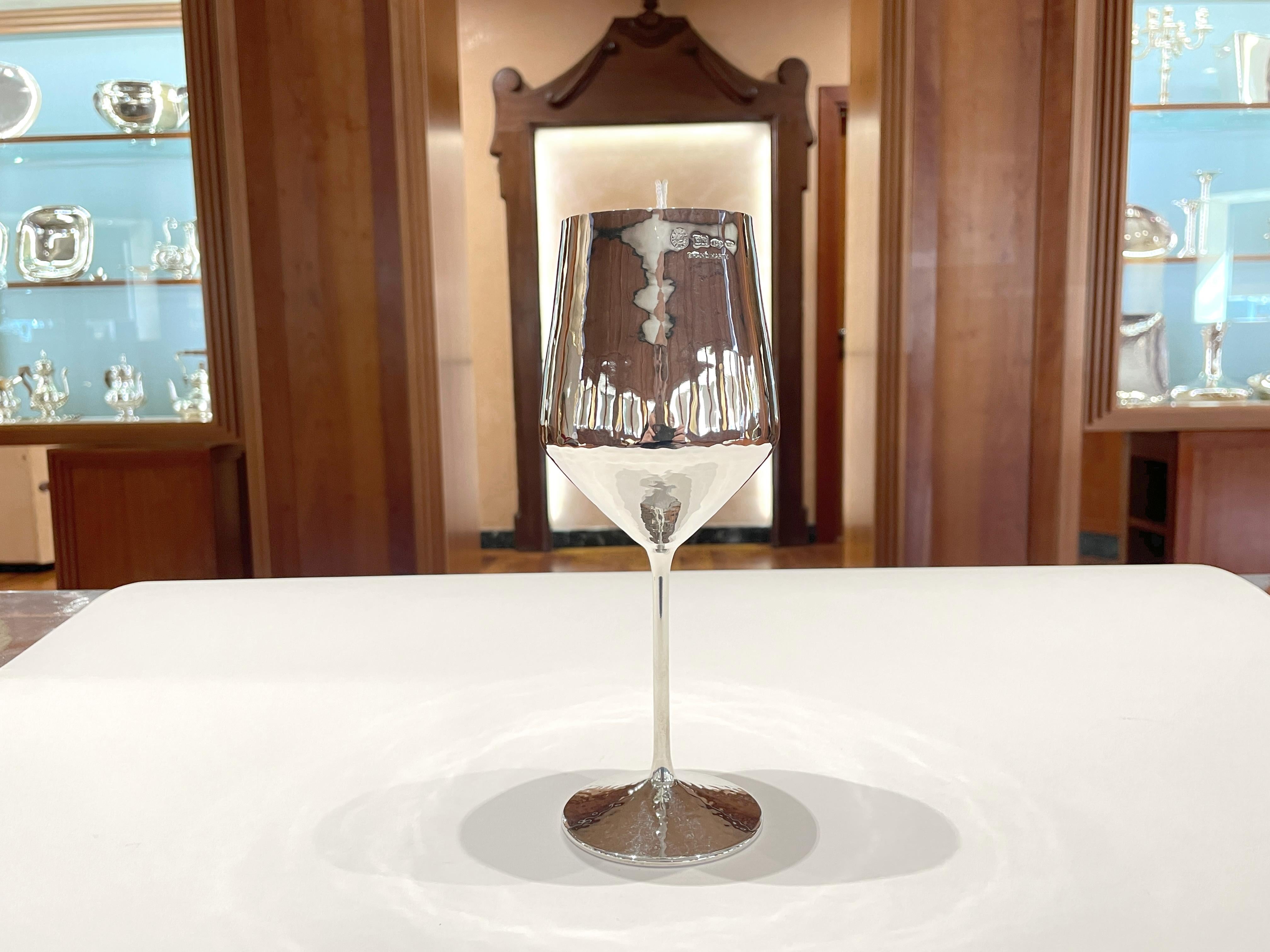 Brandimarte Copa de vino de plata de ley 925 con diamantes en venta 1