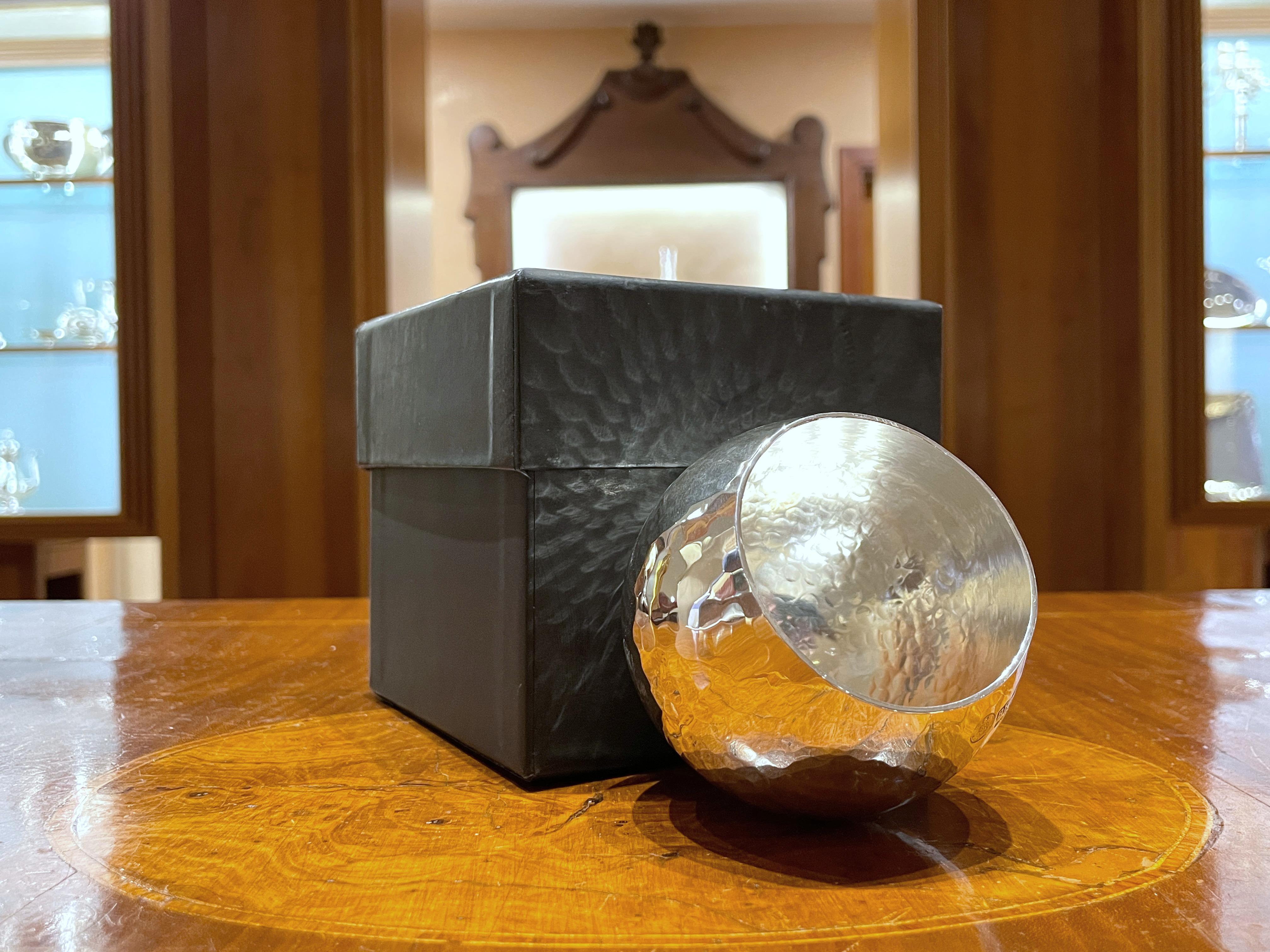 Women's or Men's Brandimarte sphere tumbler in 925 sterling silver For Sale
