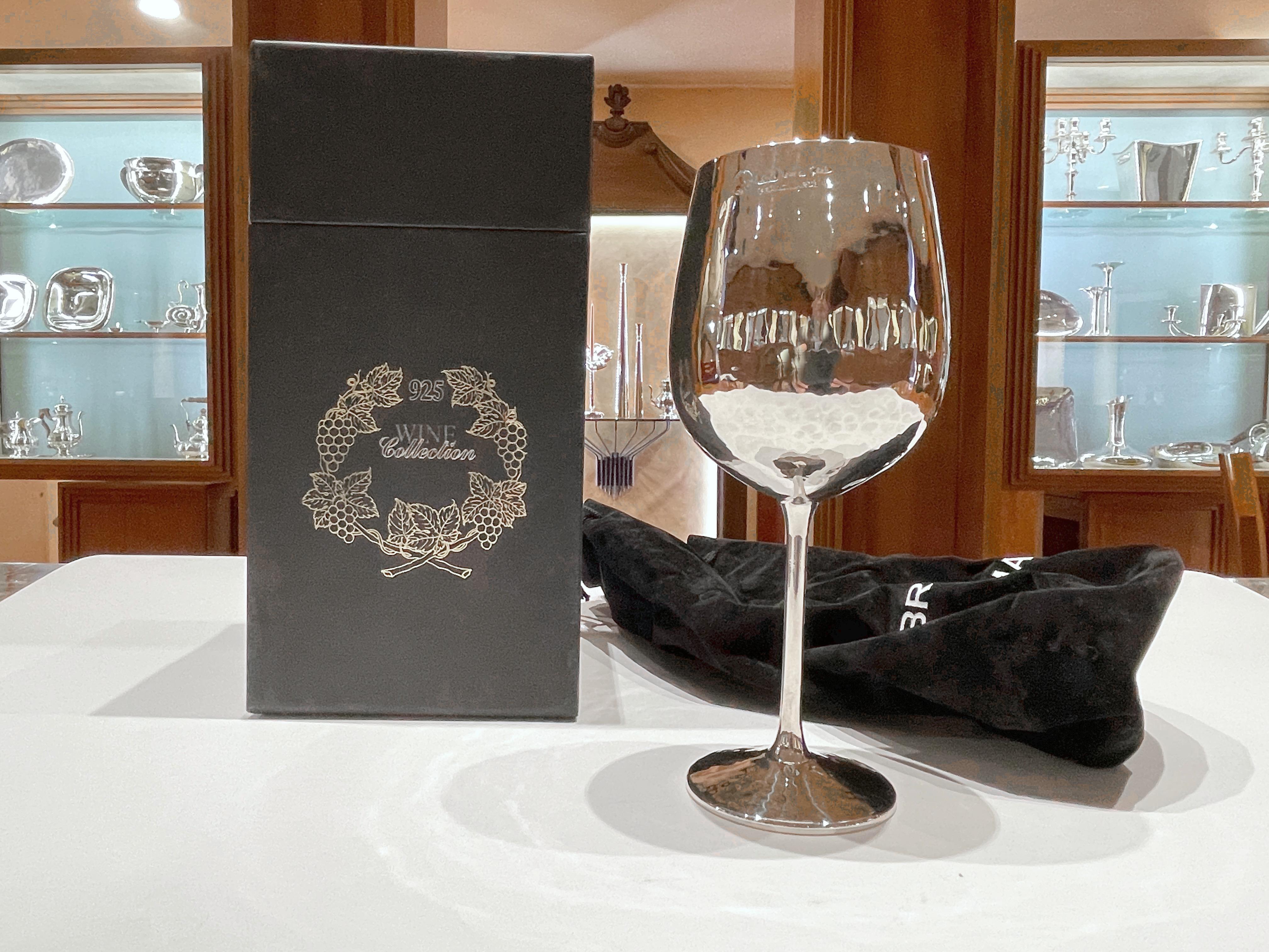 Brandimarte 925 sterling silver tulip wine glass For Sale 5