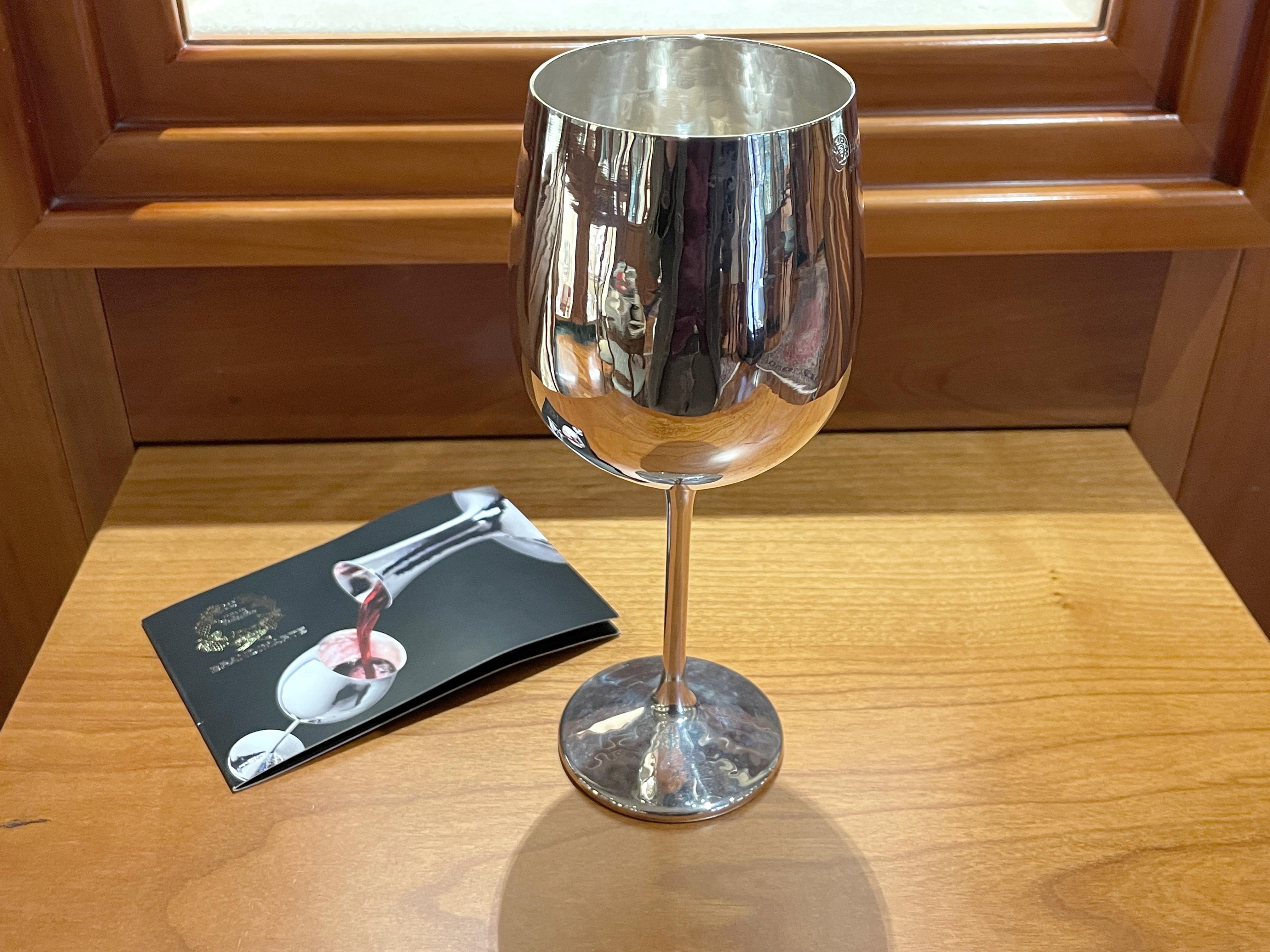 Brandimarte 925 sterling silver tulip wine glass For Sale 6