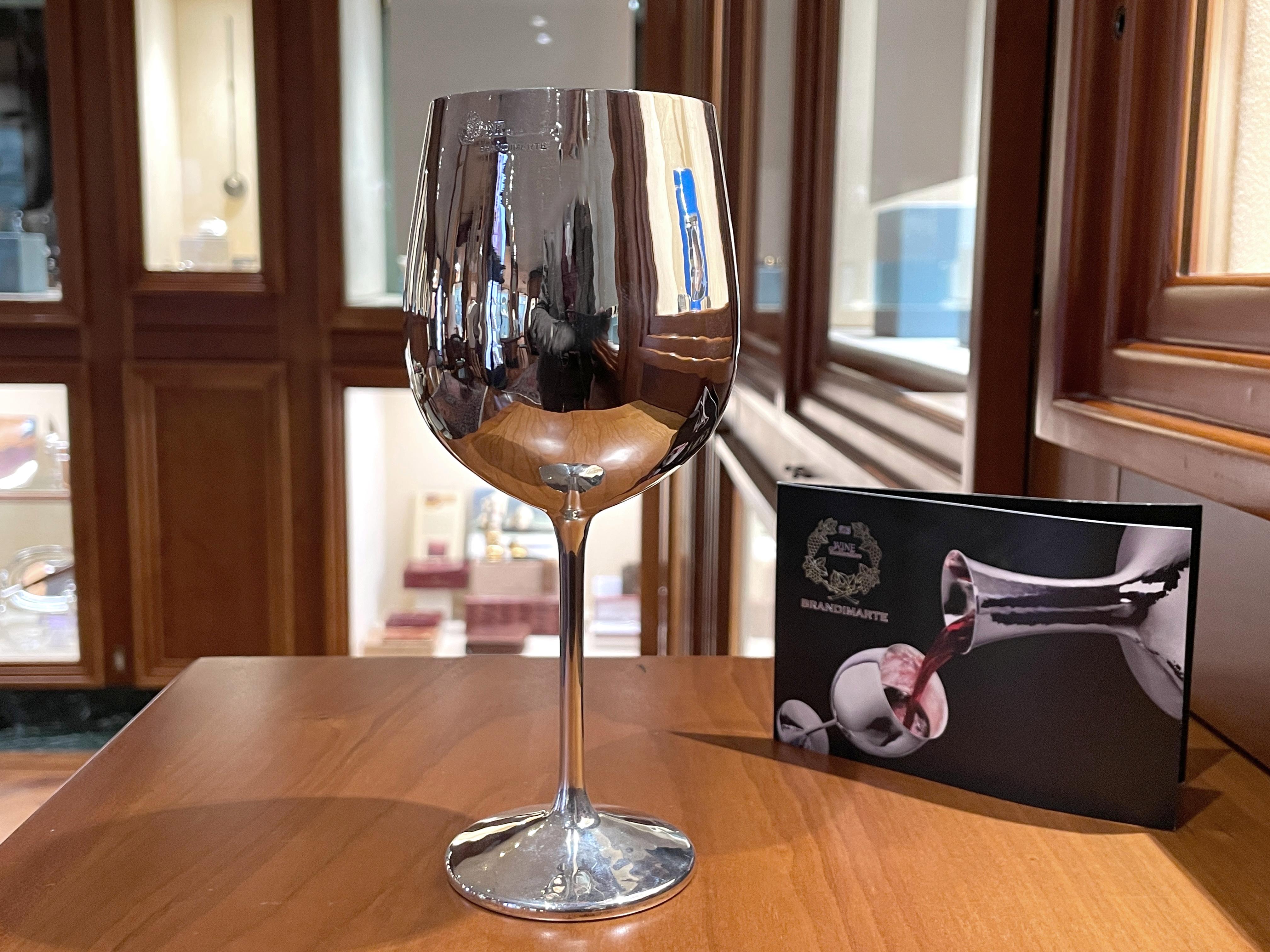 Brandimarte 925 sterling silver tulip wine glass For Sale 7