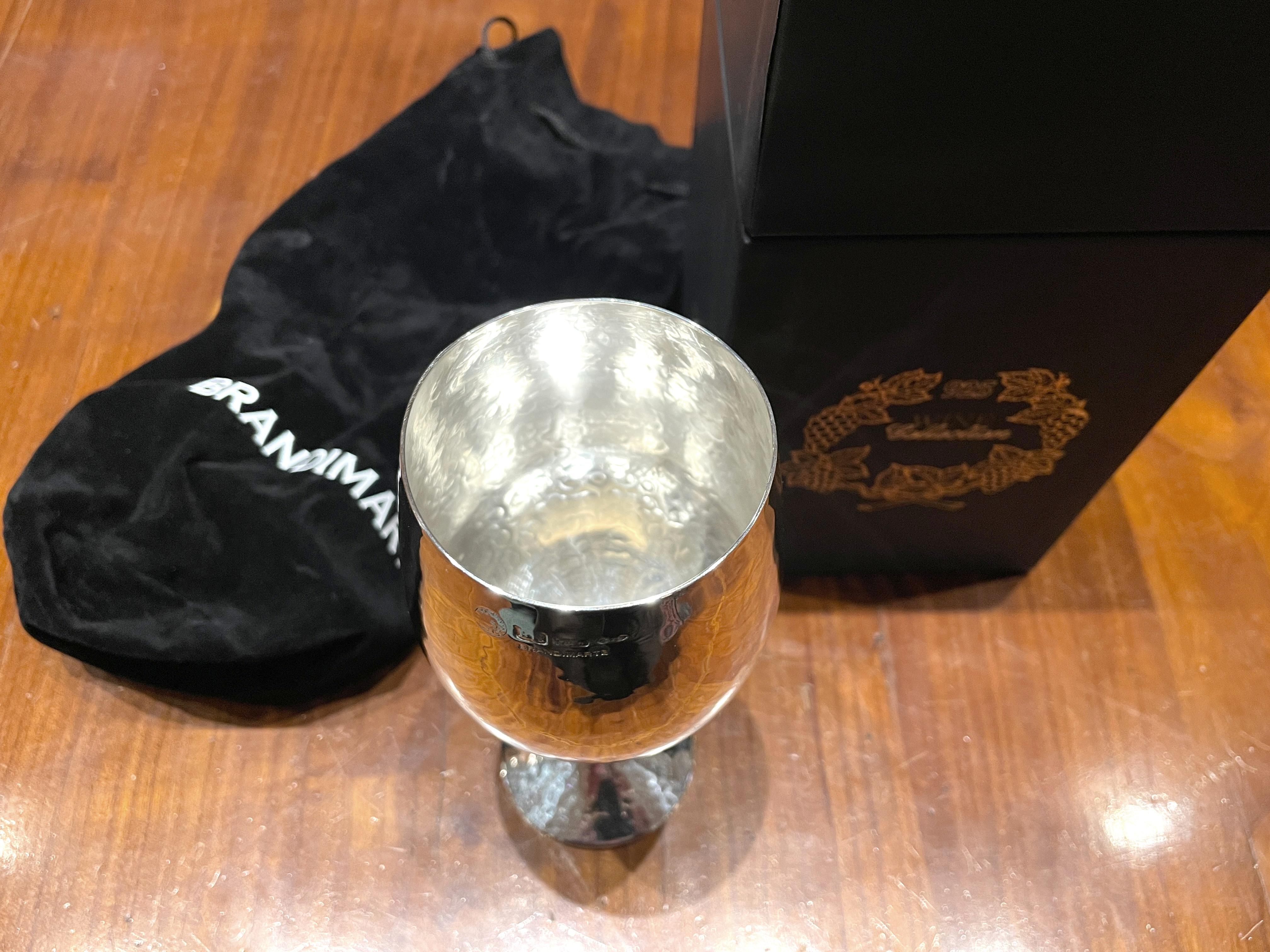 Brandimarte 925 sterling silver tulip wine glass For Sale 1