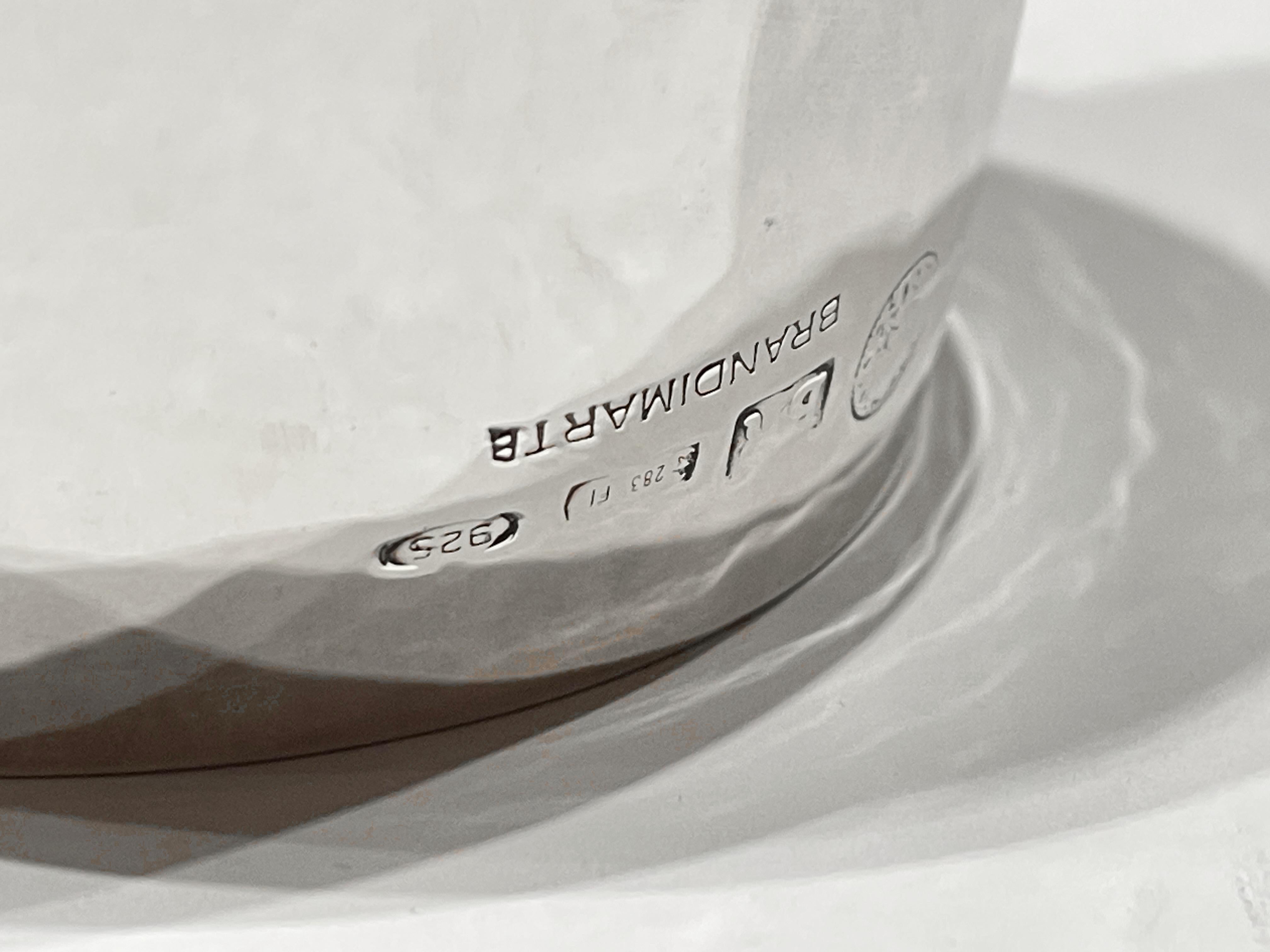 Brandimarte 925 sterling silver tulip wine glass For Sale 2