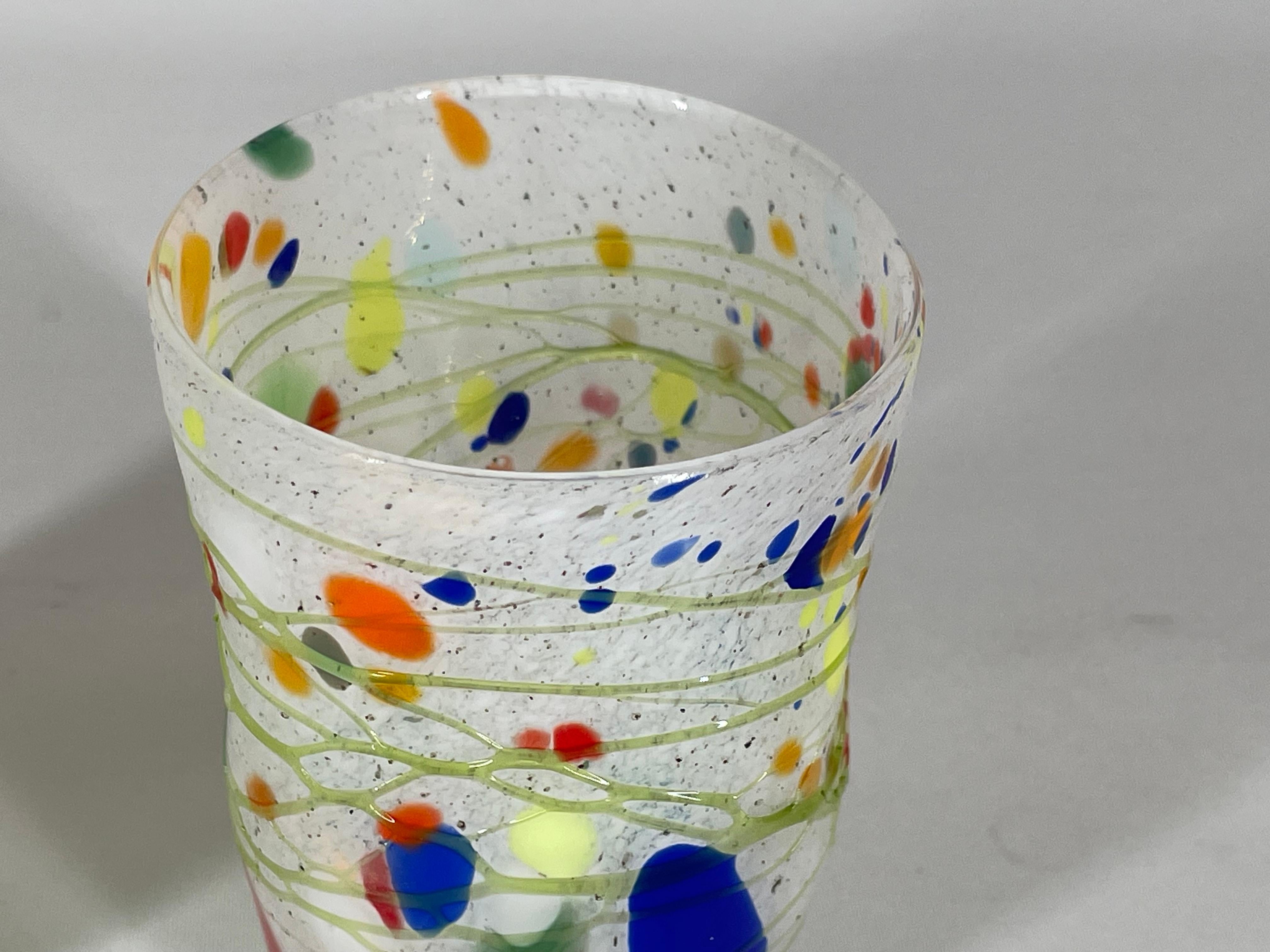 Bicchiere GOTO „CARNEVALE“ aus vetro di Murano von Eros Raffael (Muranoglas) im Angebot