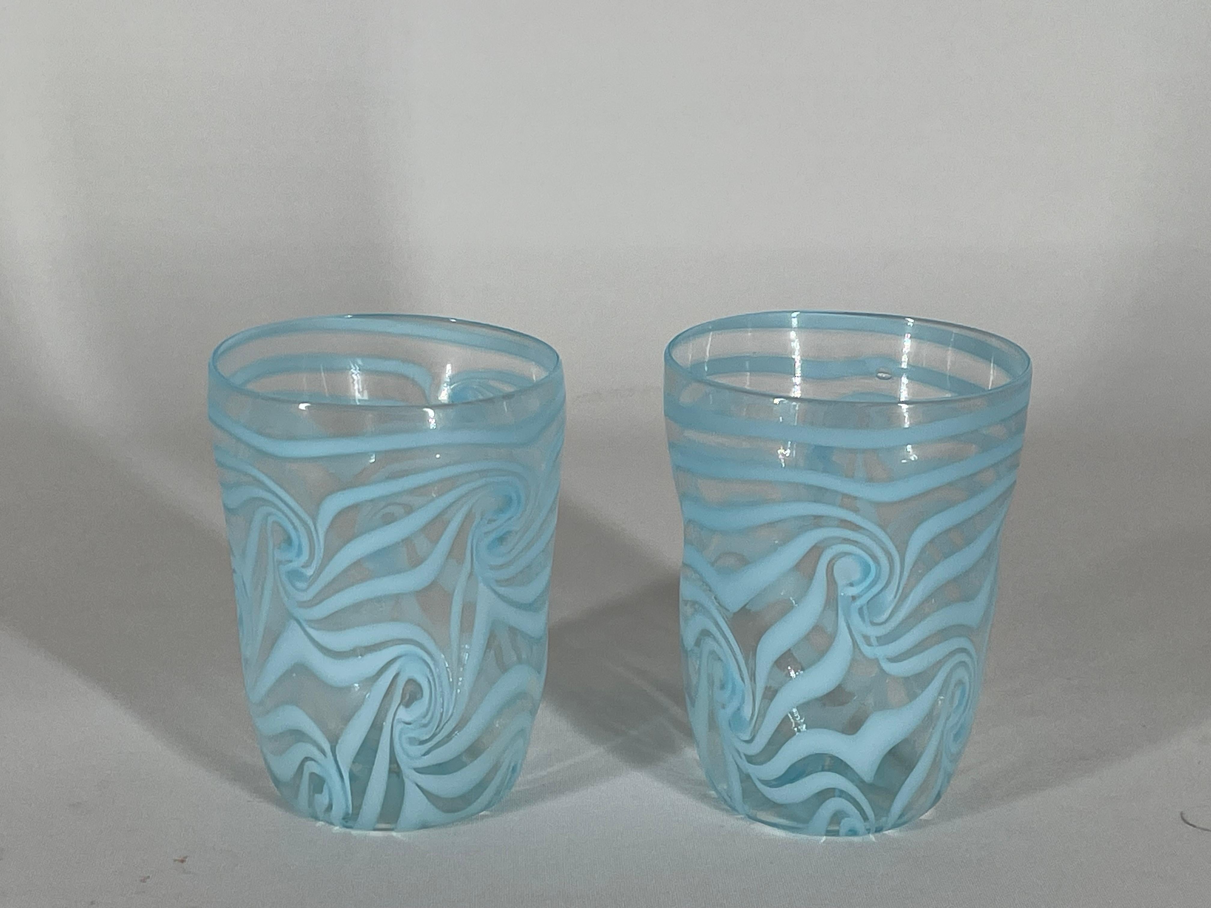 Hellblaues Muranoglas GOTO 'NODI' Glas von Eros Raffael (Arts and Crafts) im Angebot