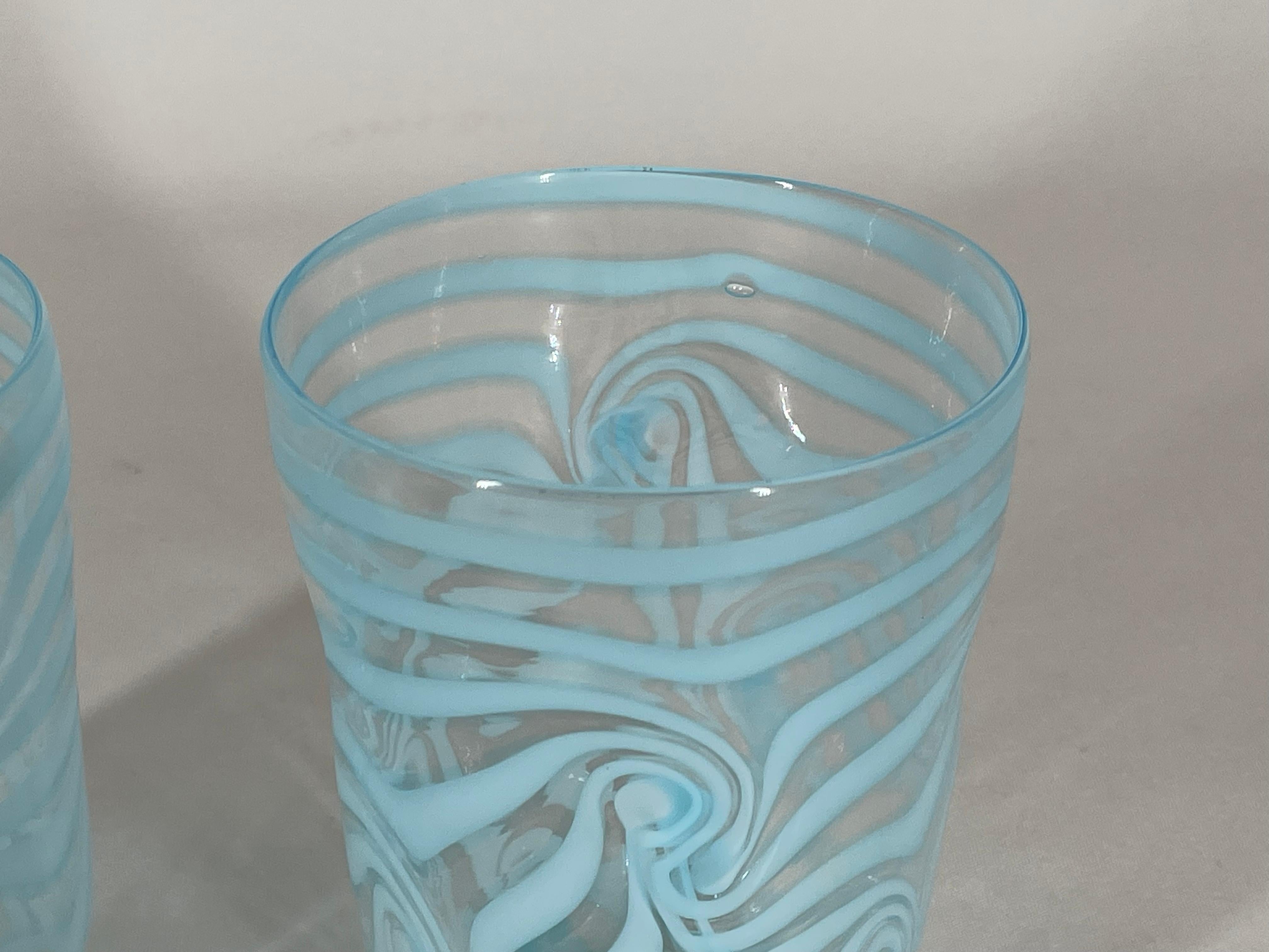 Hellblaues Muranoglas GOTO 'NODI' Glas von Eros Raffael (Handgefertigt) im Angebot