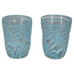 GOTO "NODI" light blue Murano glass tumbler by Eros Raffael