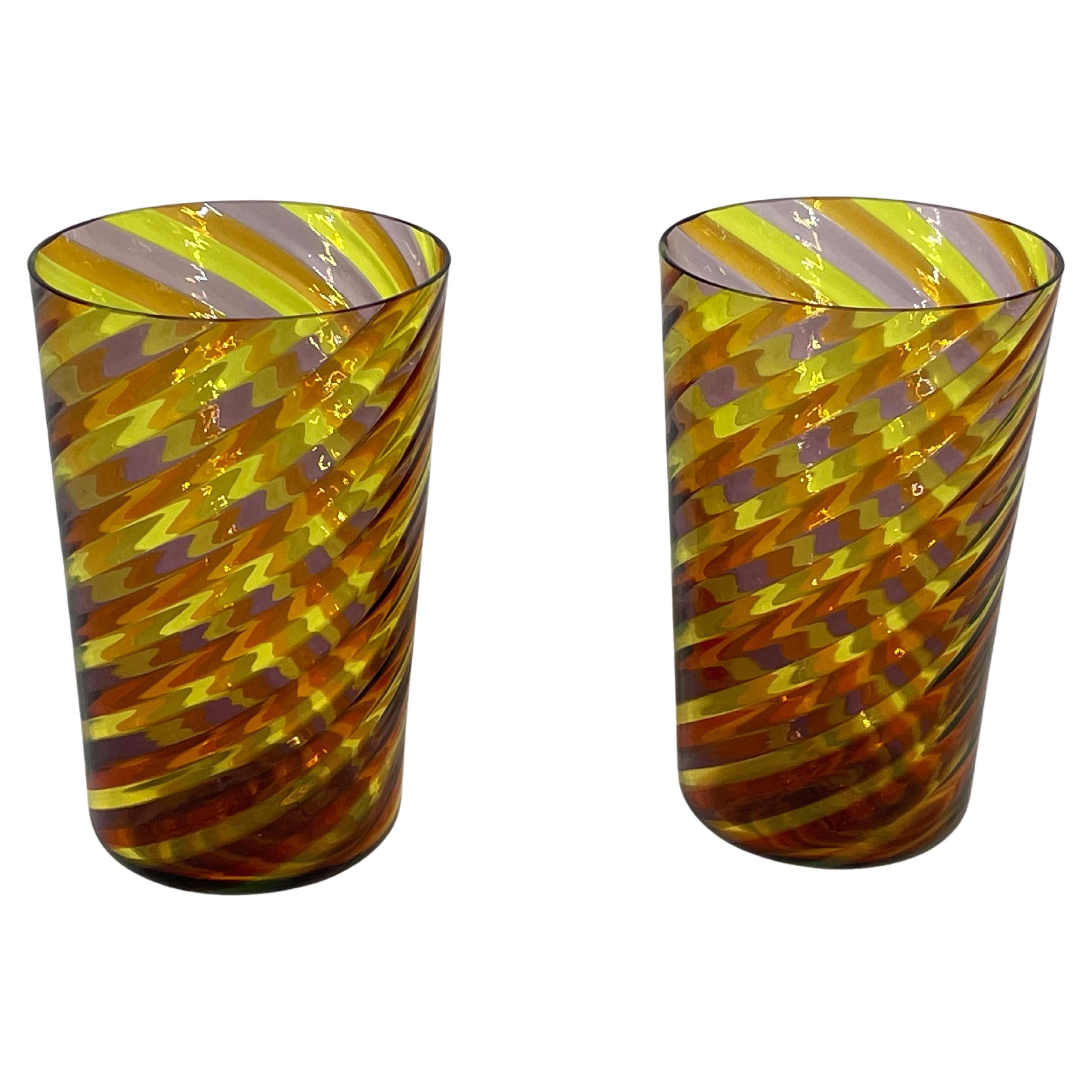 GOTO tumbler "PIERA" color 5  in Murano glass by Eros Raffael For Sale